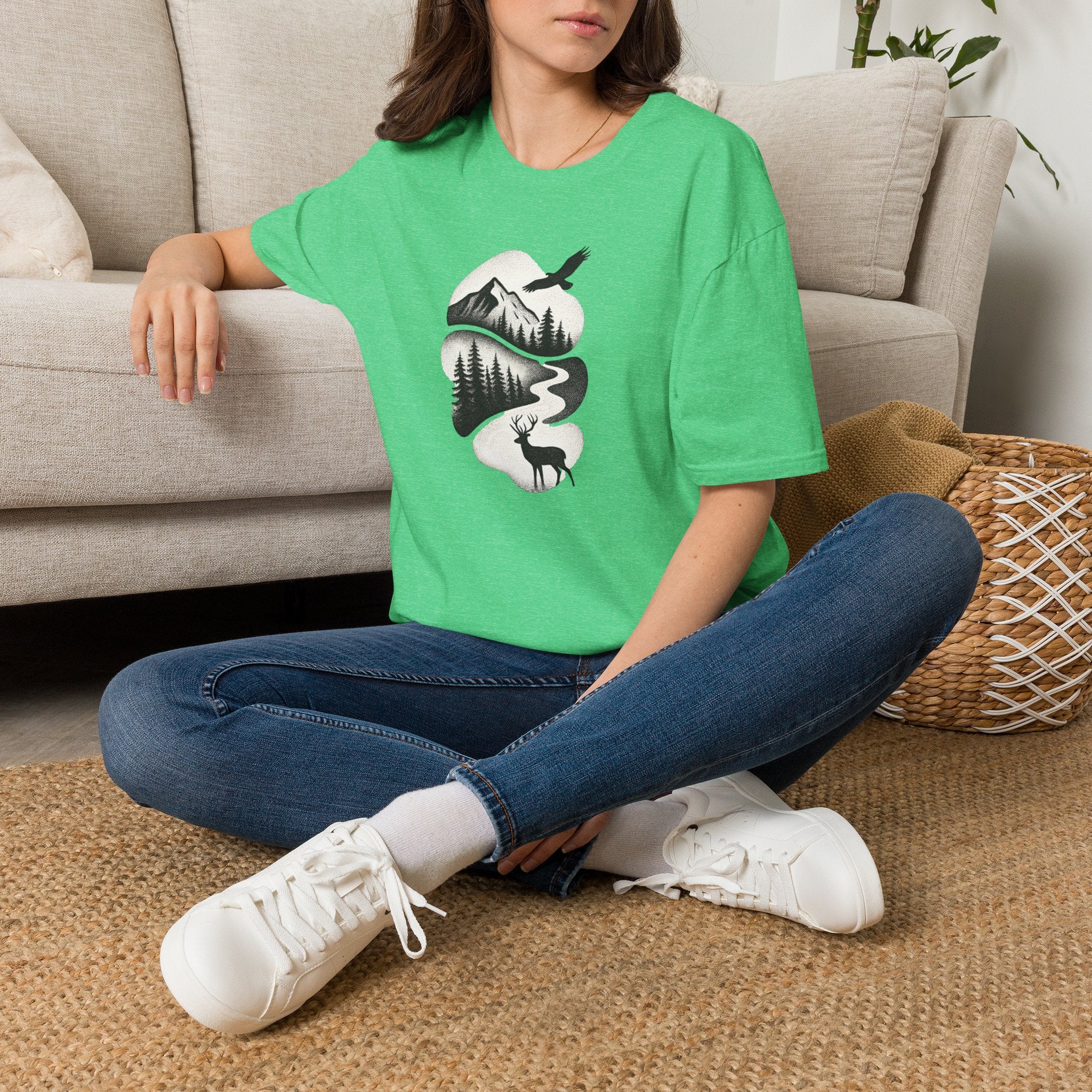 Deer in Mountain Landscape T-Shirt