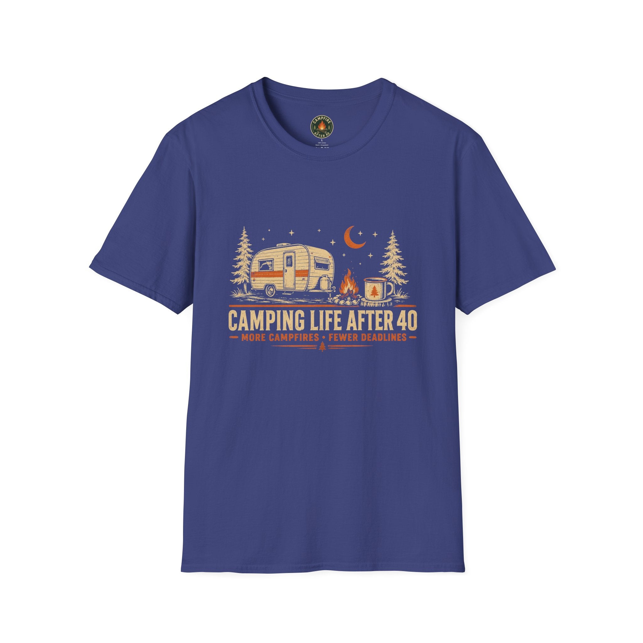 Camping Life After 40 T-Shirt — Retro Camper RV Camping Graphic Tee
