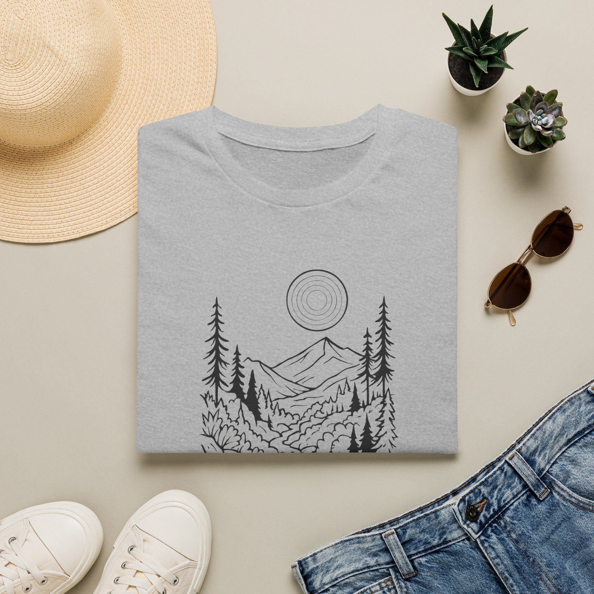 Moonlit Mountain Landscape T-Shirt