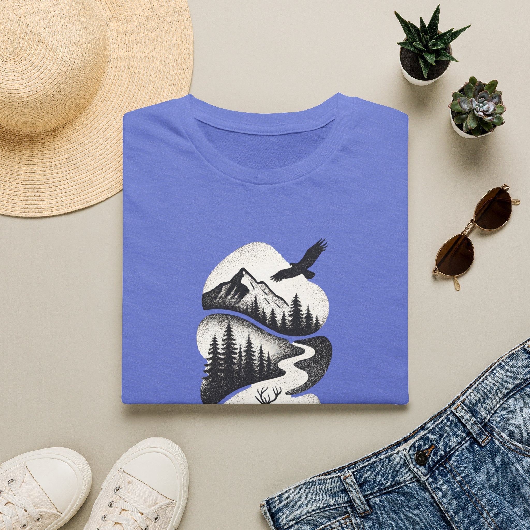 Deer in Mountain Landscape T-Shirt