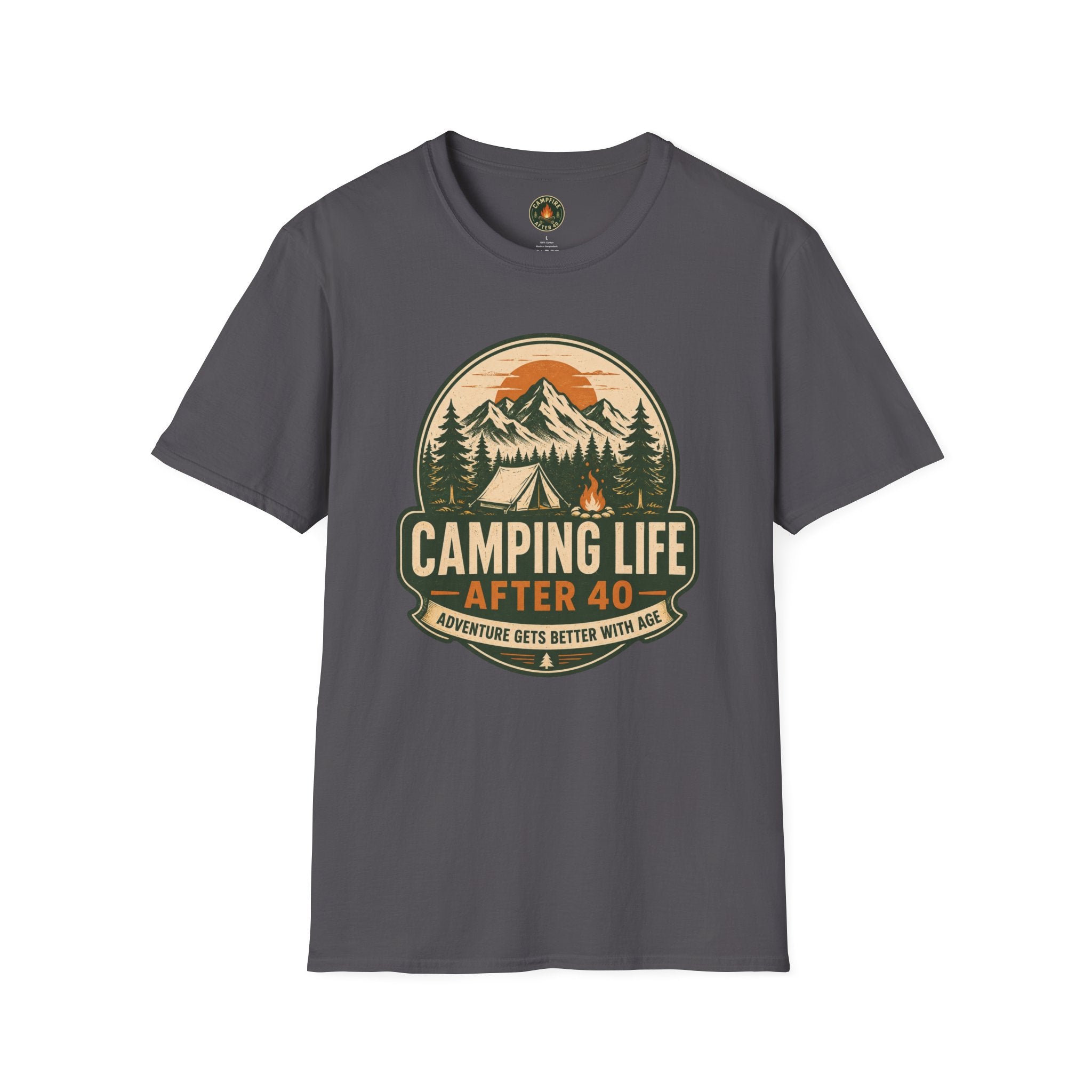 Camping Life T-Shirt — "Camping Life After 40" Vintage Mountain Camping Tee