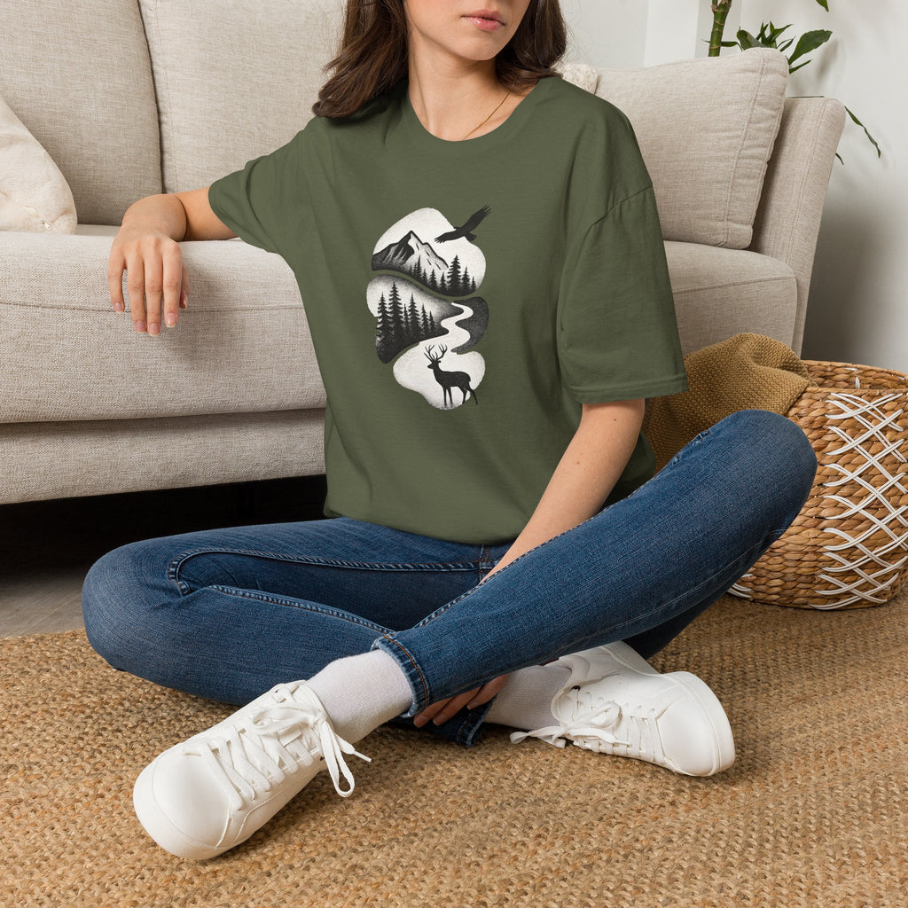 Deer in Mountain Landscape T-Shirt