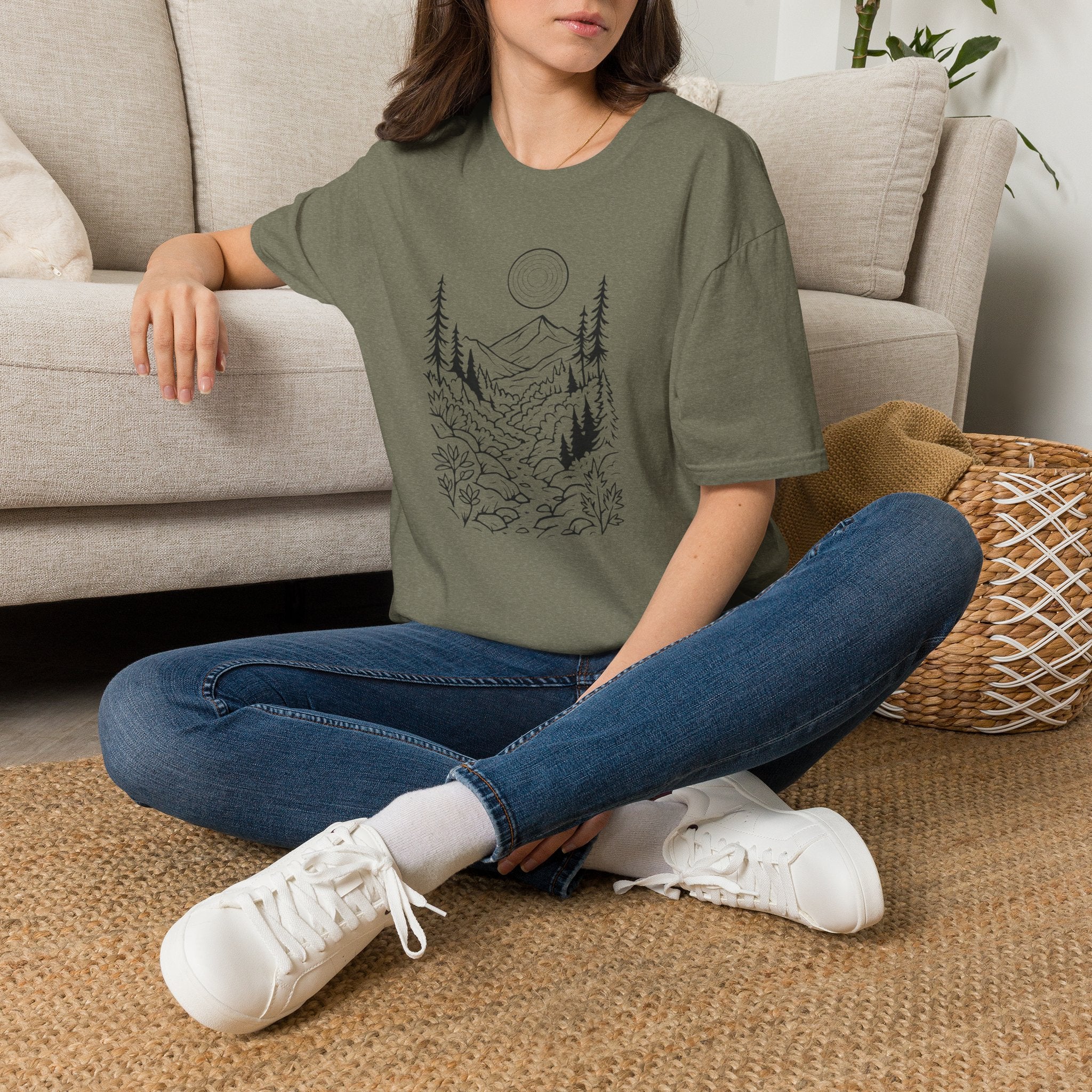 Moonlit Mountain Landscape T-Shirt