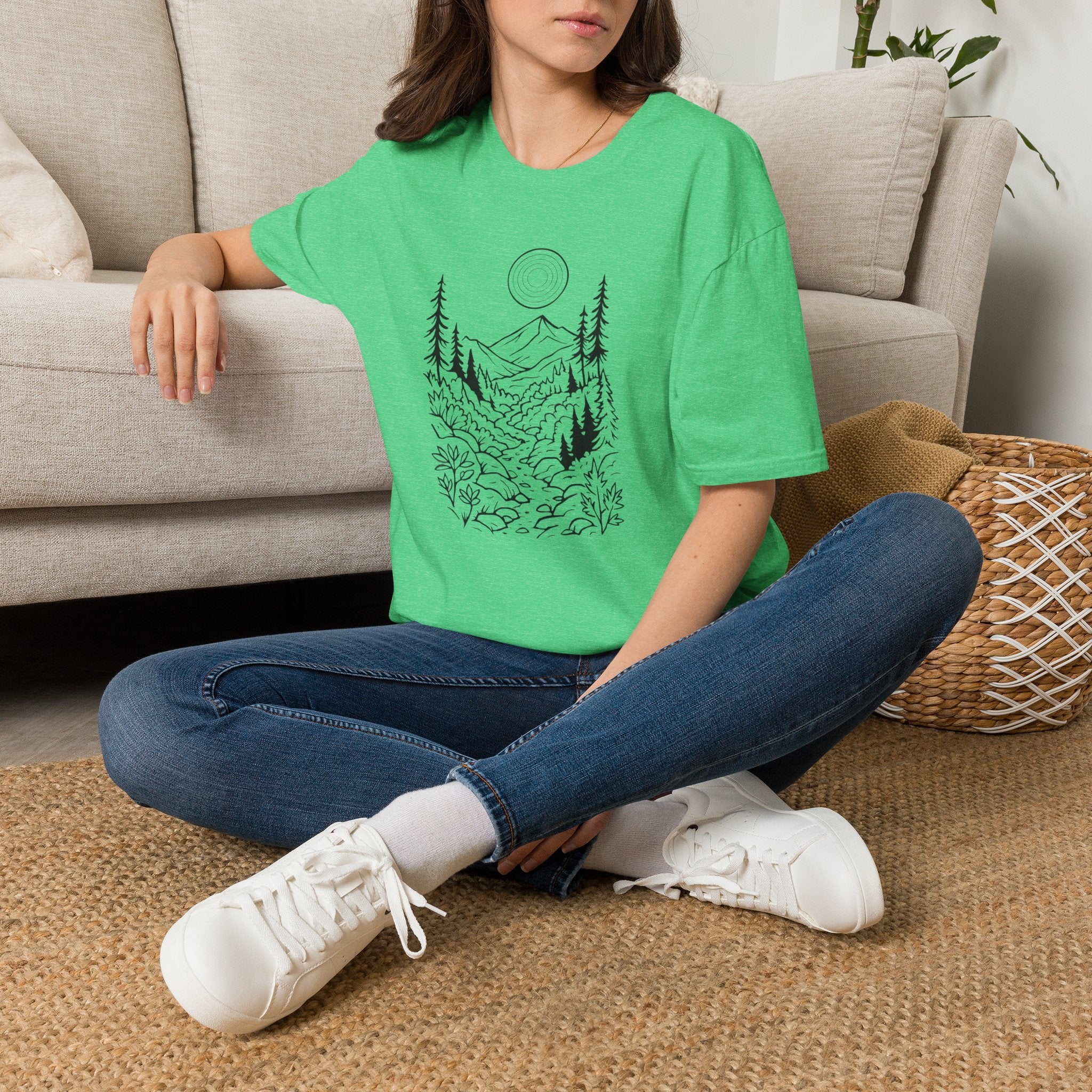Moonlit Mountain Landscape T-Shirt