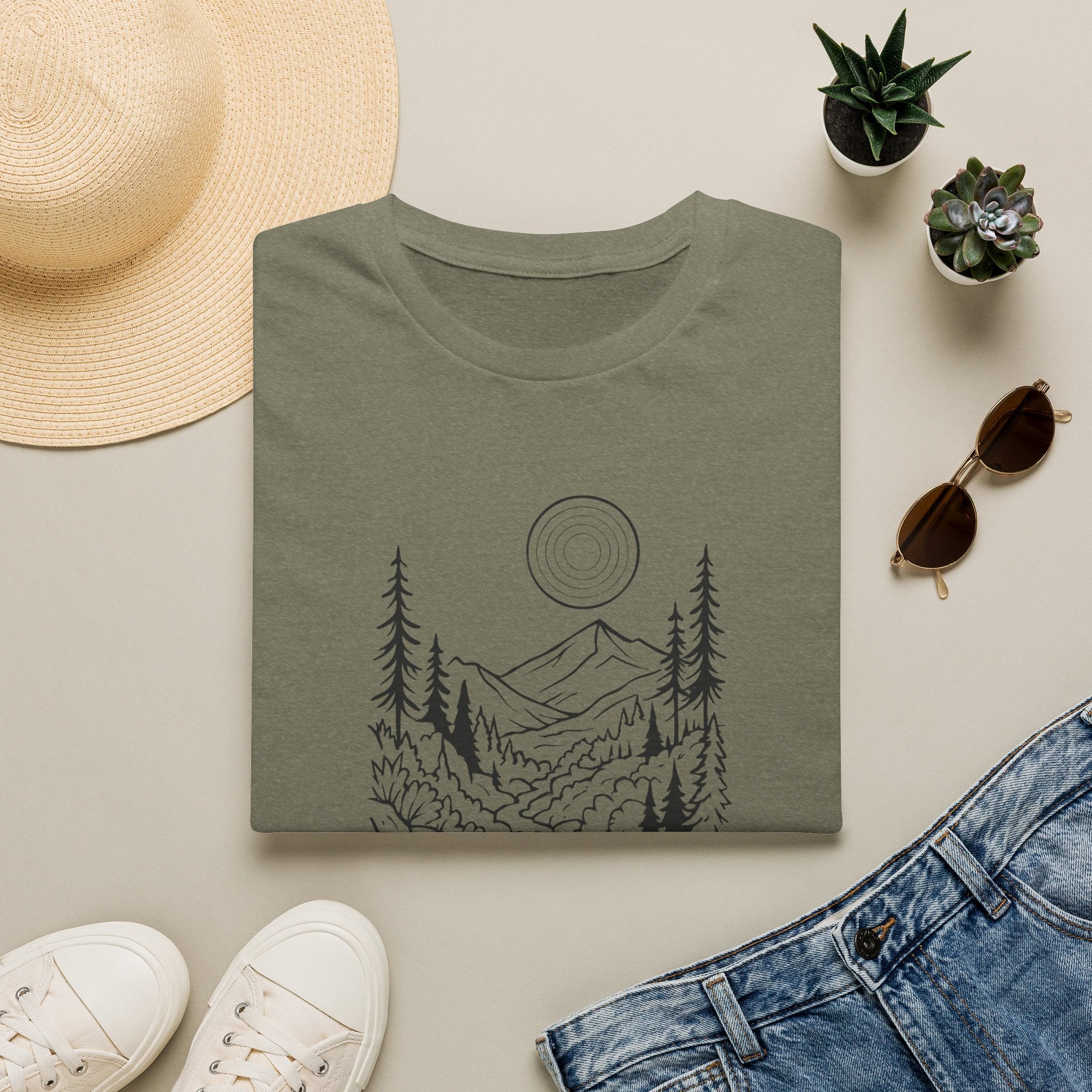 Moonlit Mountain Landscape T-Shirt