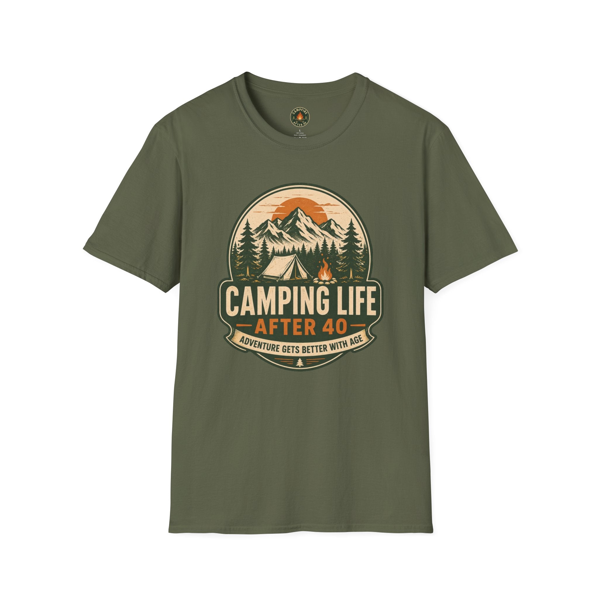 Camping Life T-Shirt — "Camping Life After 40" Vintage Mountain Camping Tee