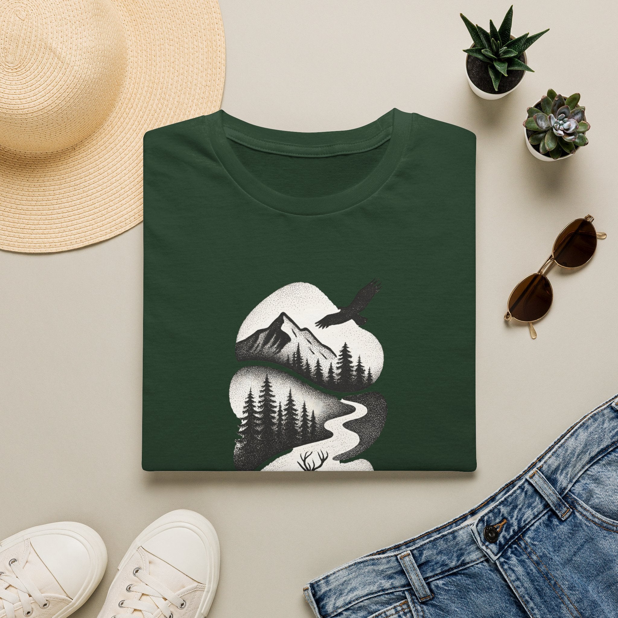 Deer in Mountain Landscape T-Shirt