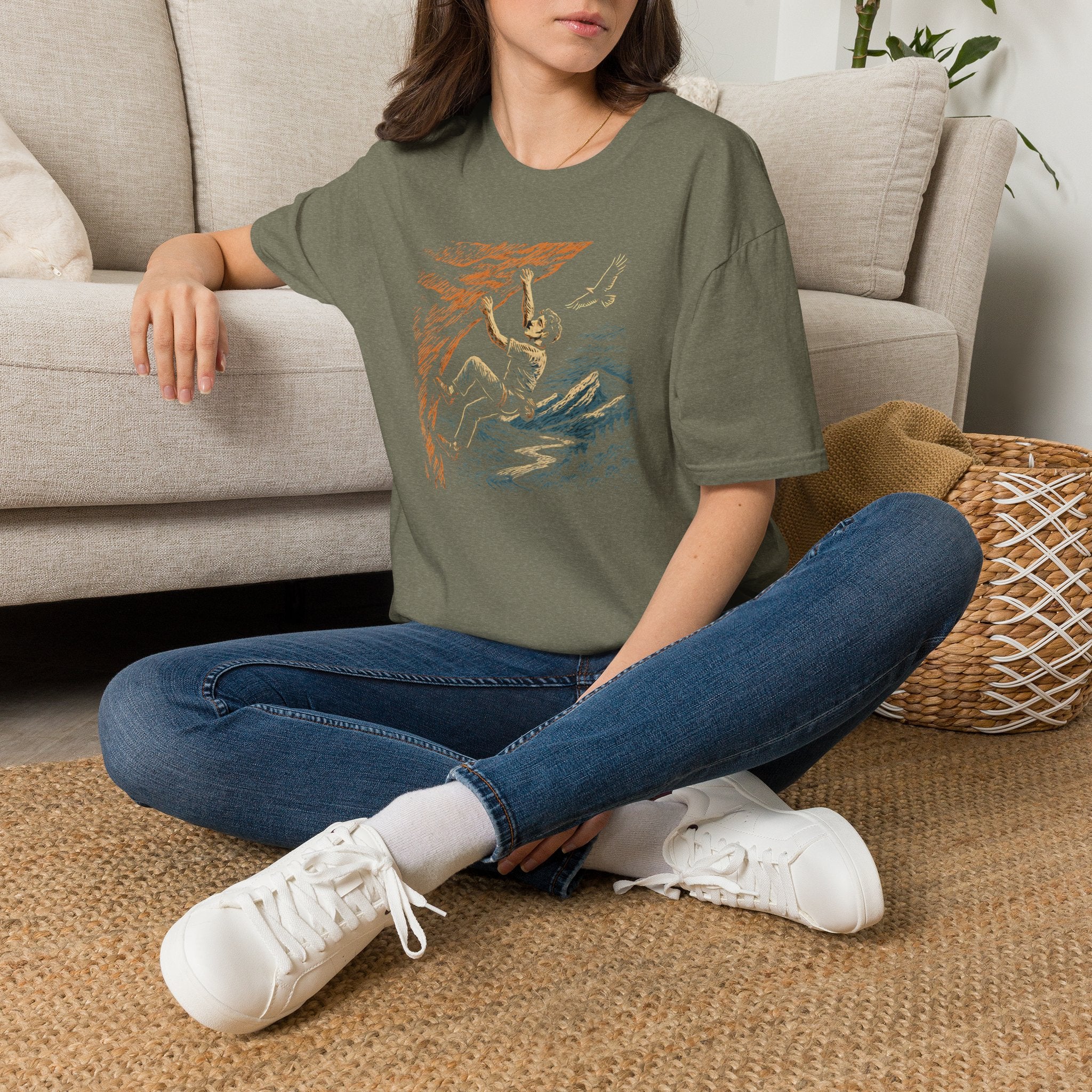 Climber on cliff T-Shirt