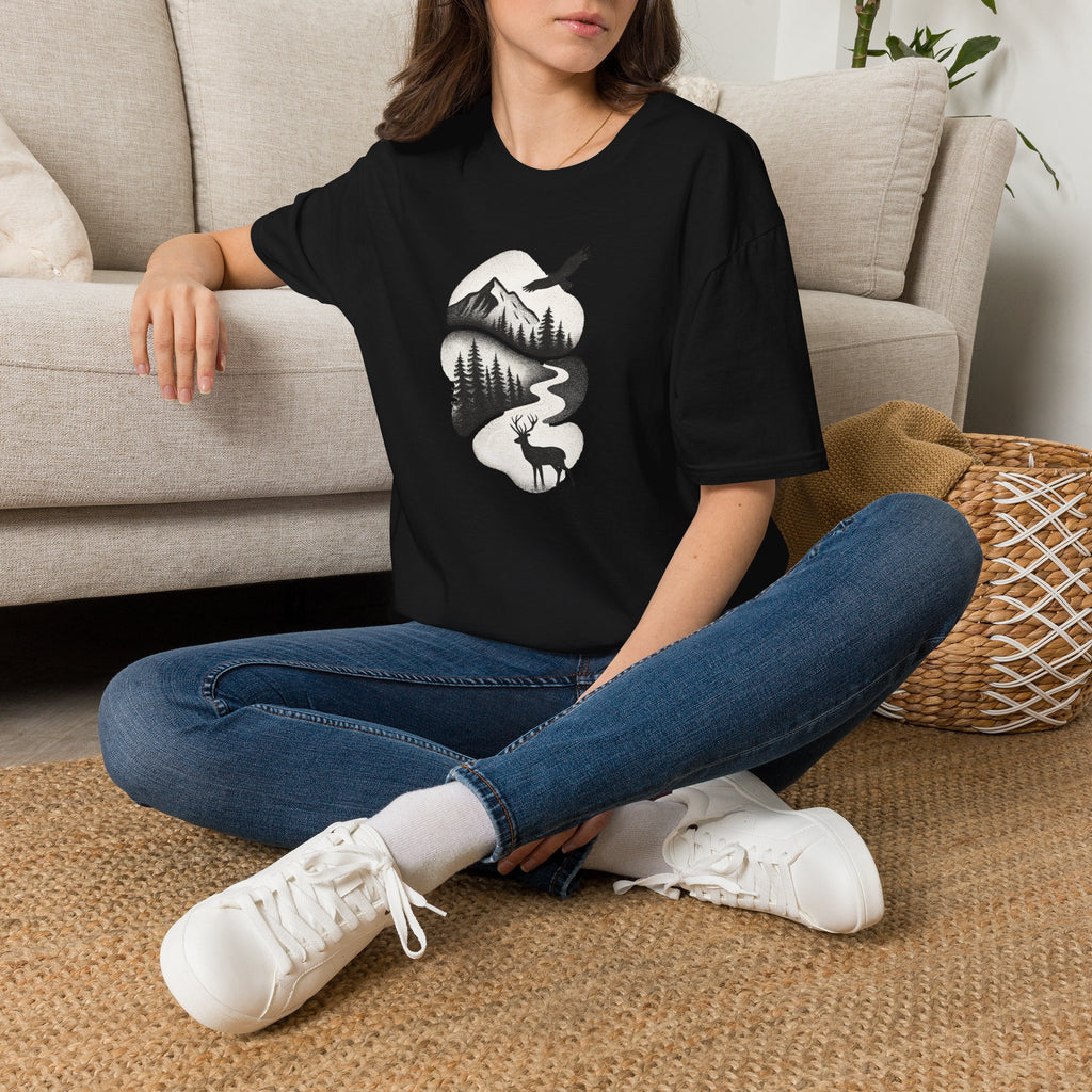 Deer in Mountain Landscape T-Shirt