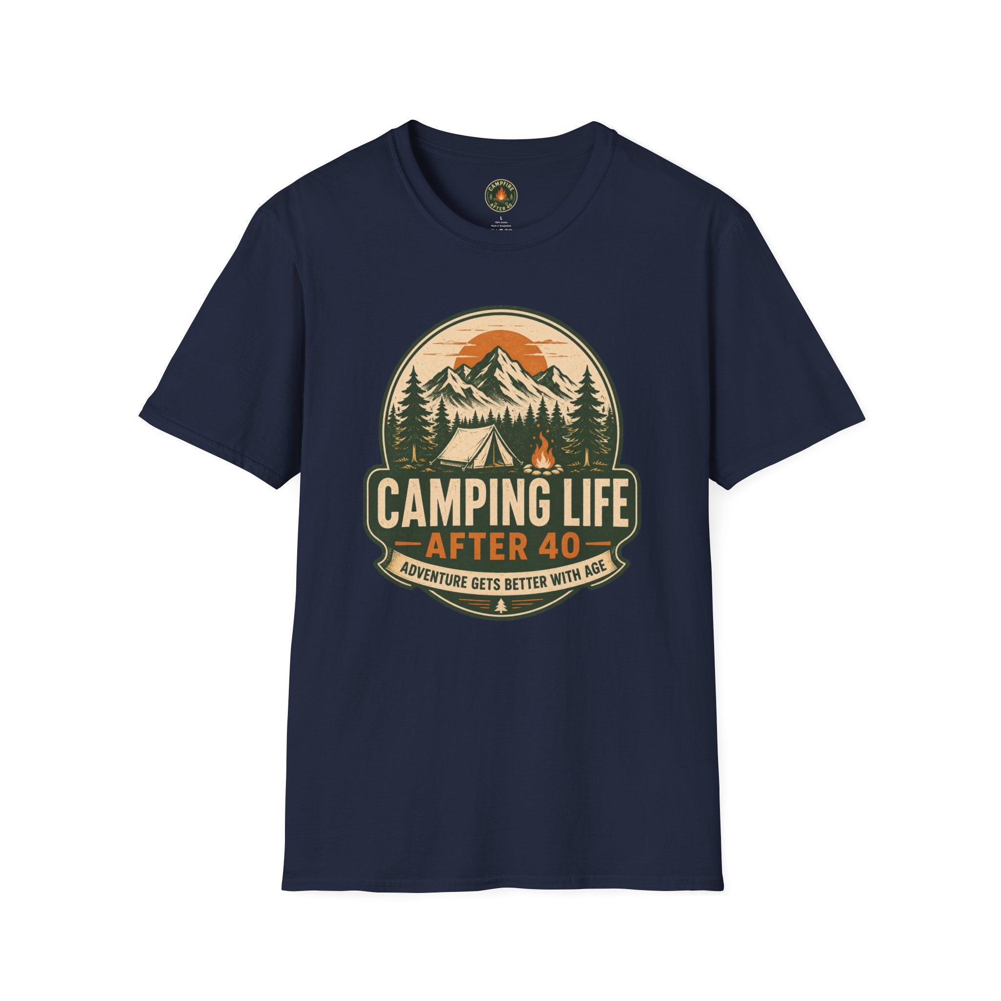 Camping Life T-Shirt — "Camping Life After 40" Vintage Mountain Camping Tee