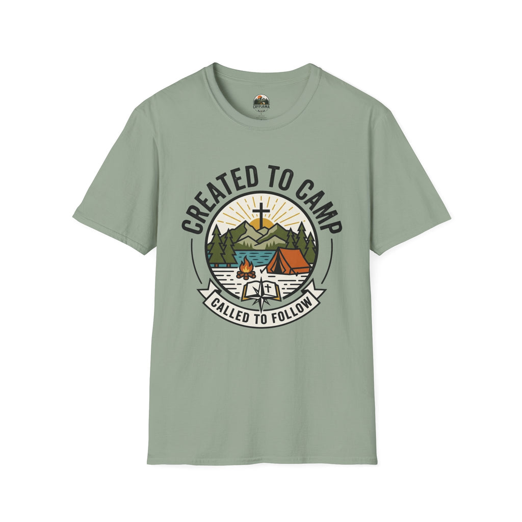 Created to Camp T-Shirt — Christian Camping Graphic Tee ("Called to Follow")