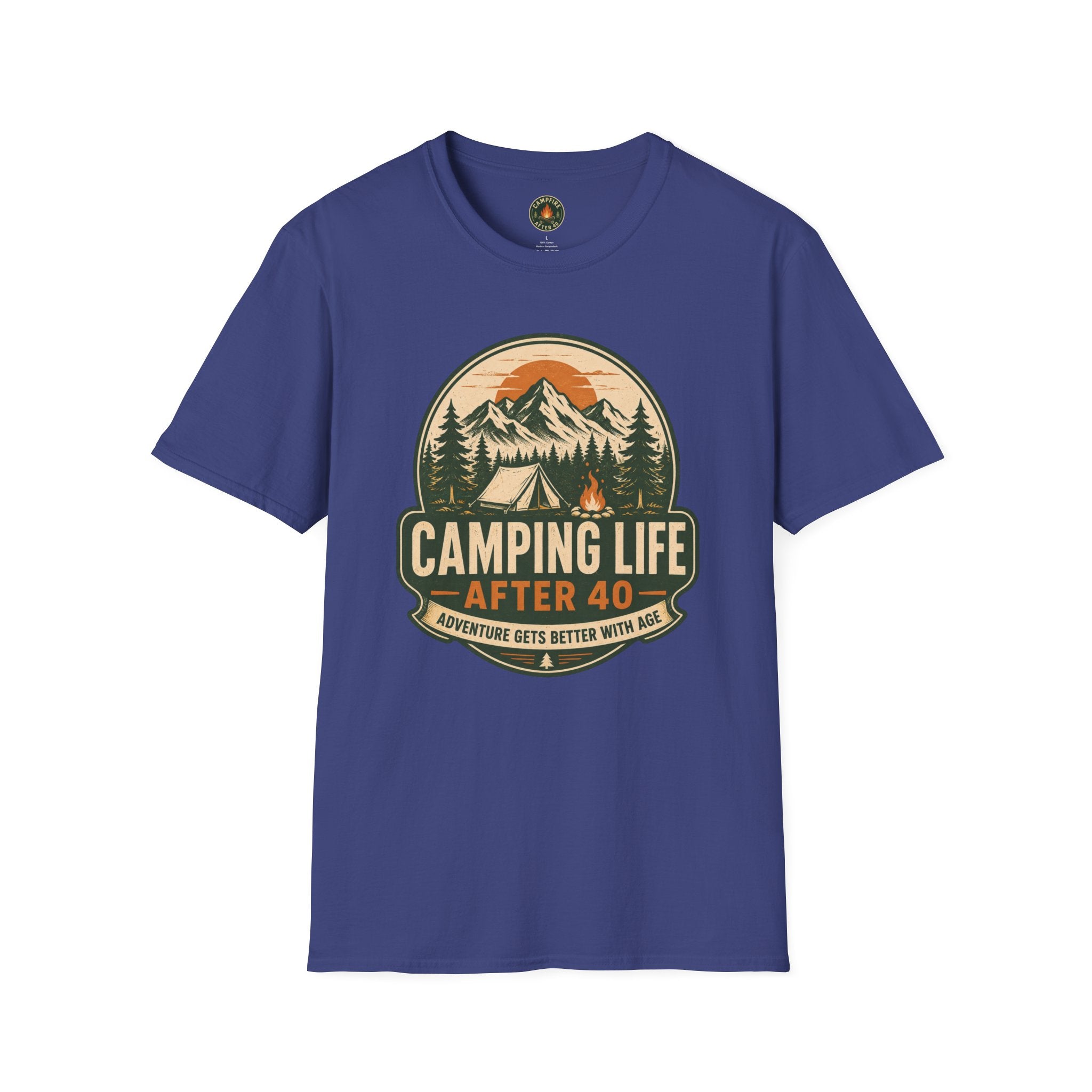 Camping Life T-Shirt — "Camping Life After 40" Vintage Mountain Camping Tee