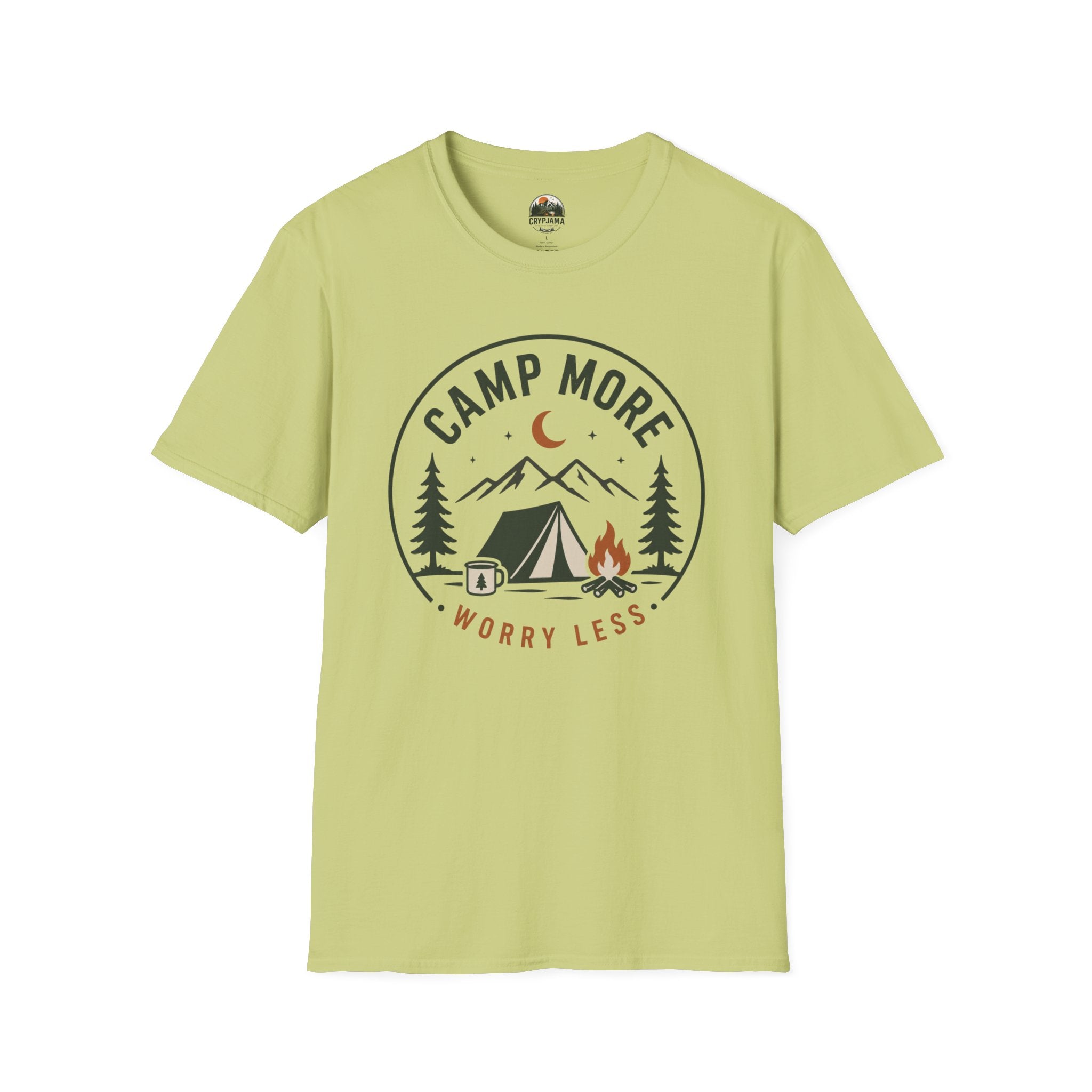 Camp More Camping T-Shirt — 'Camp More Worry Less' Outdoor Graphic Tee