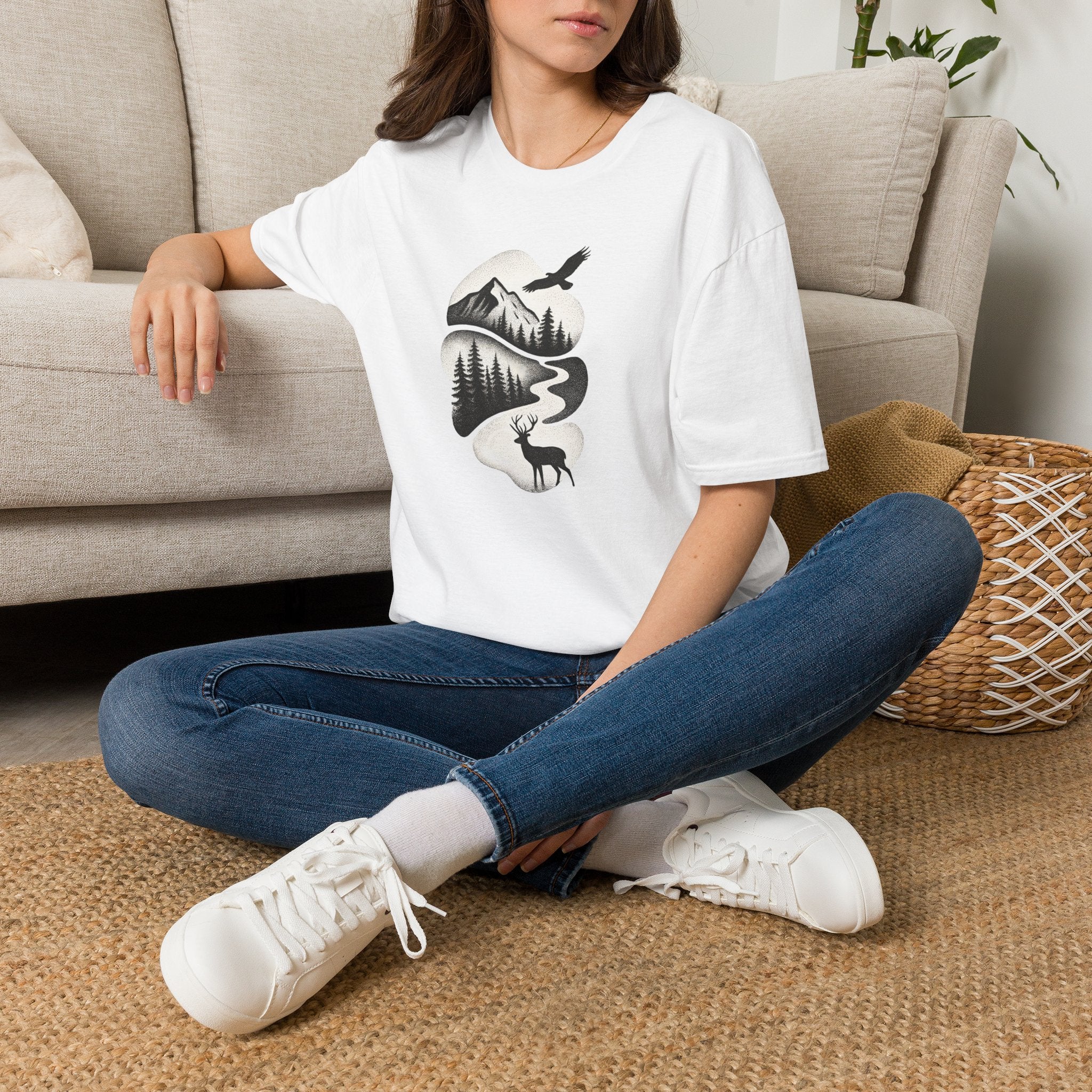 Deer in Mountain Landscape T-Shirt