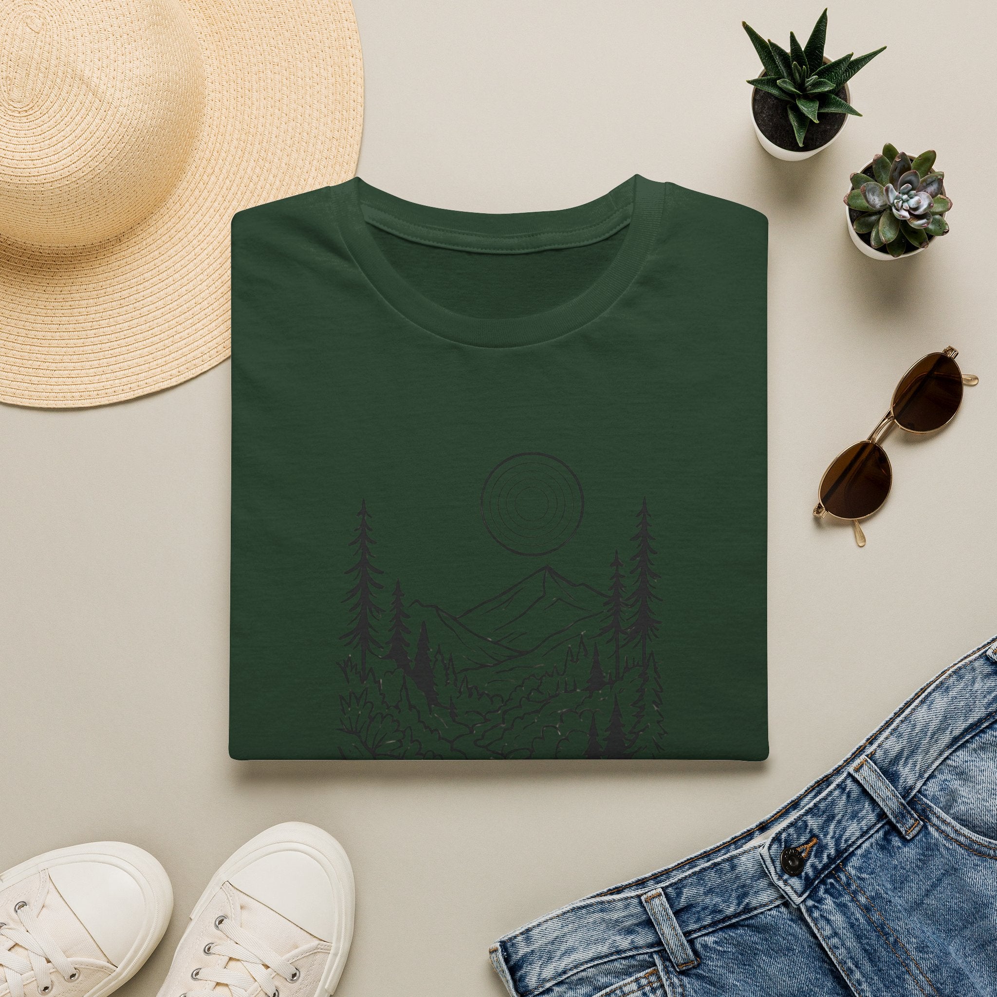 Moonlit Mountain Landscape T-Shirt