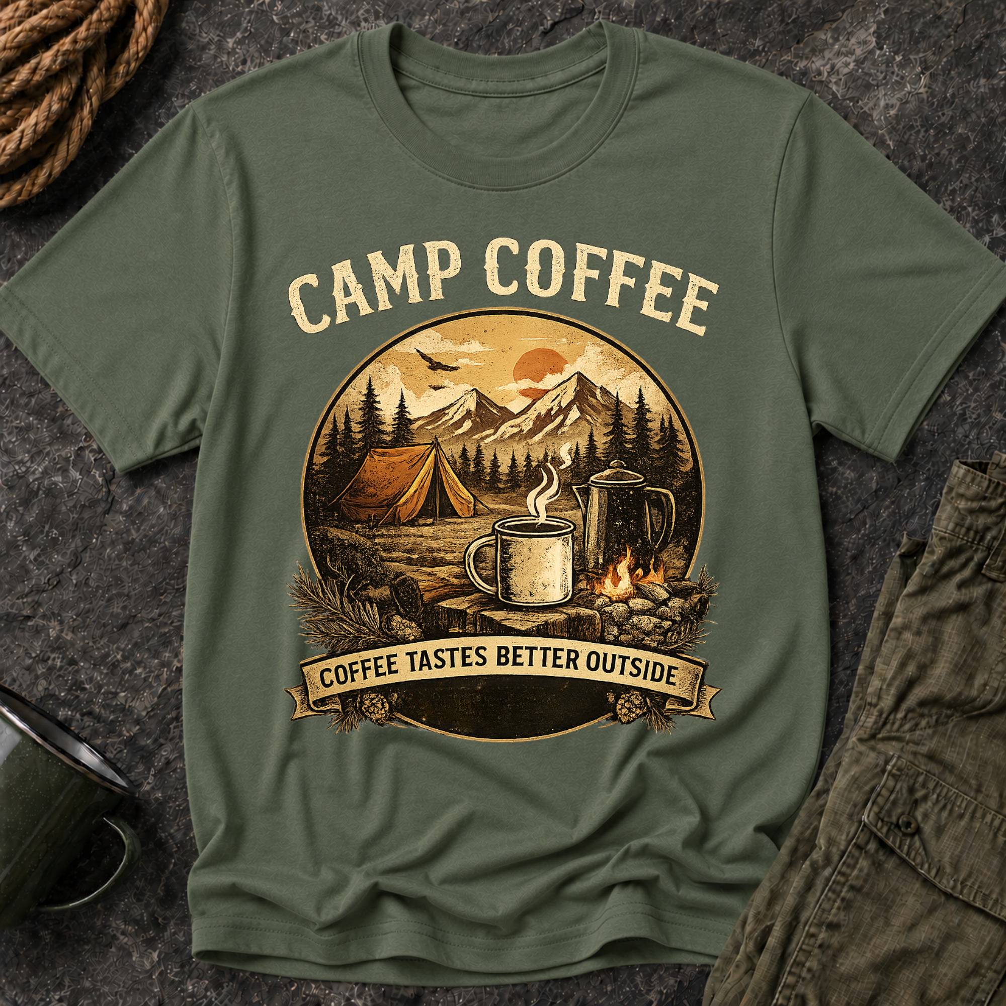 Coffee Tastes Better Outside Tee