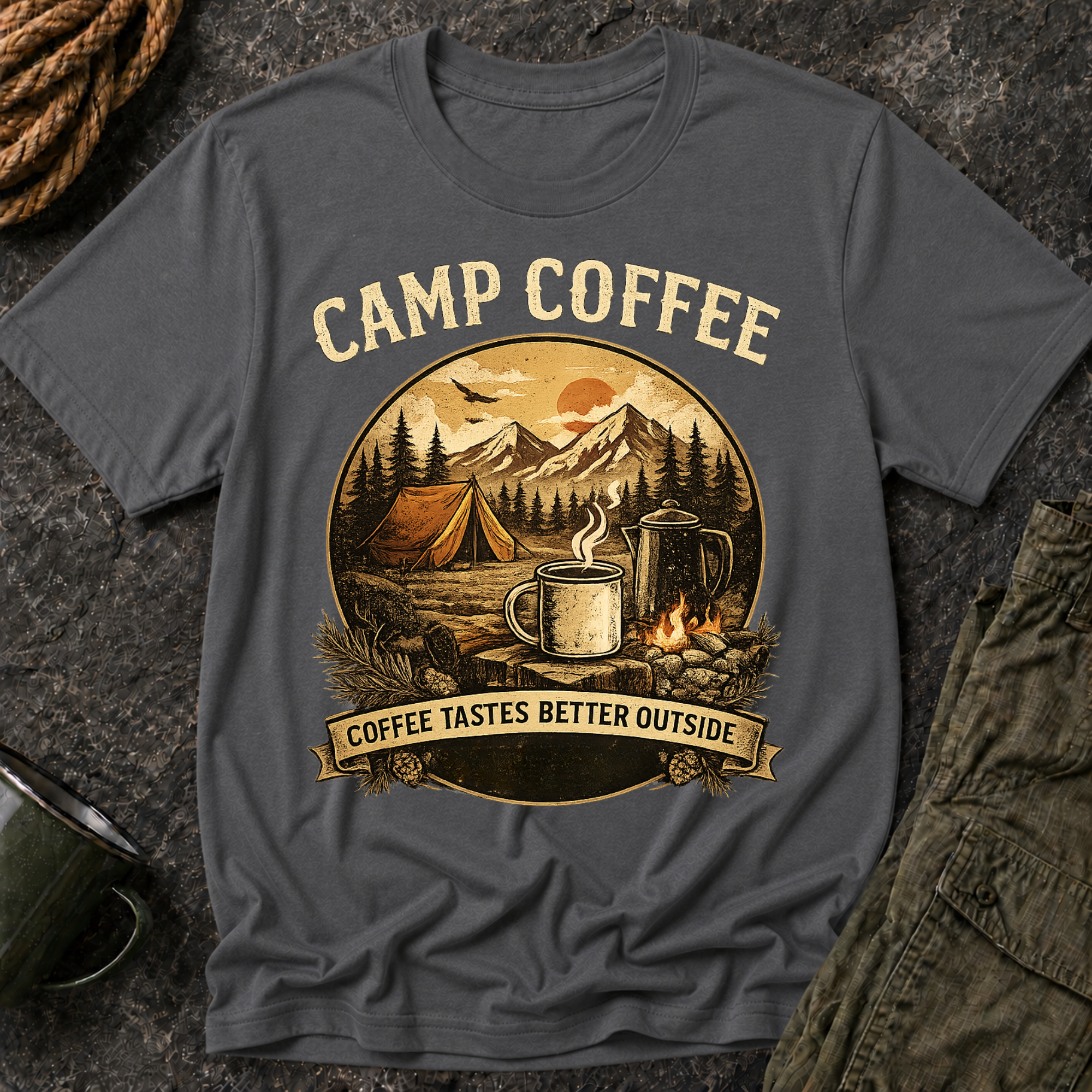 Coffee Tastes Better Outside Tee