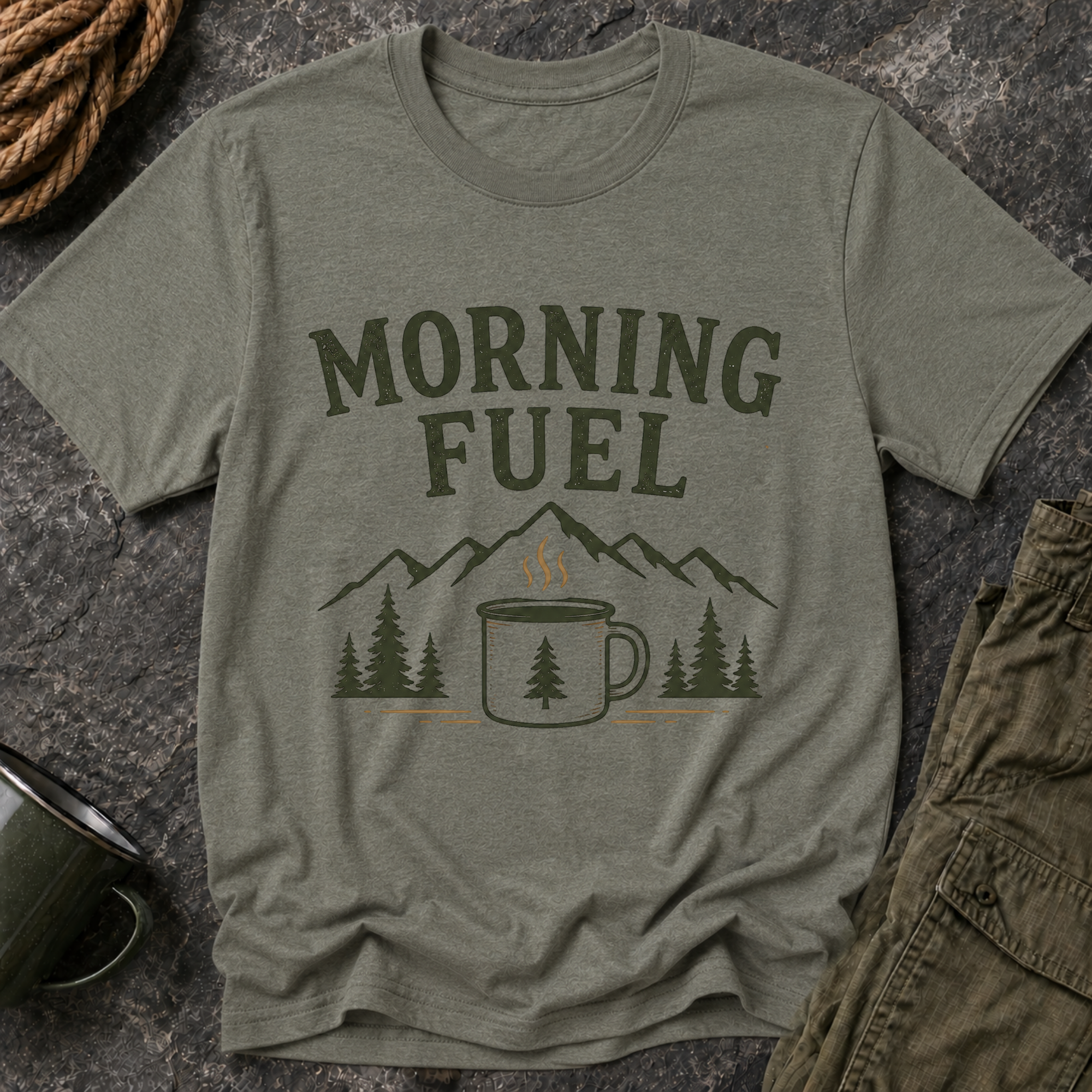 Morning Fuel Camp Coffee T‑Shirt
