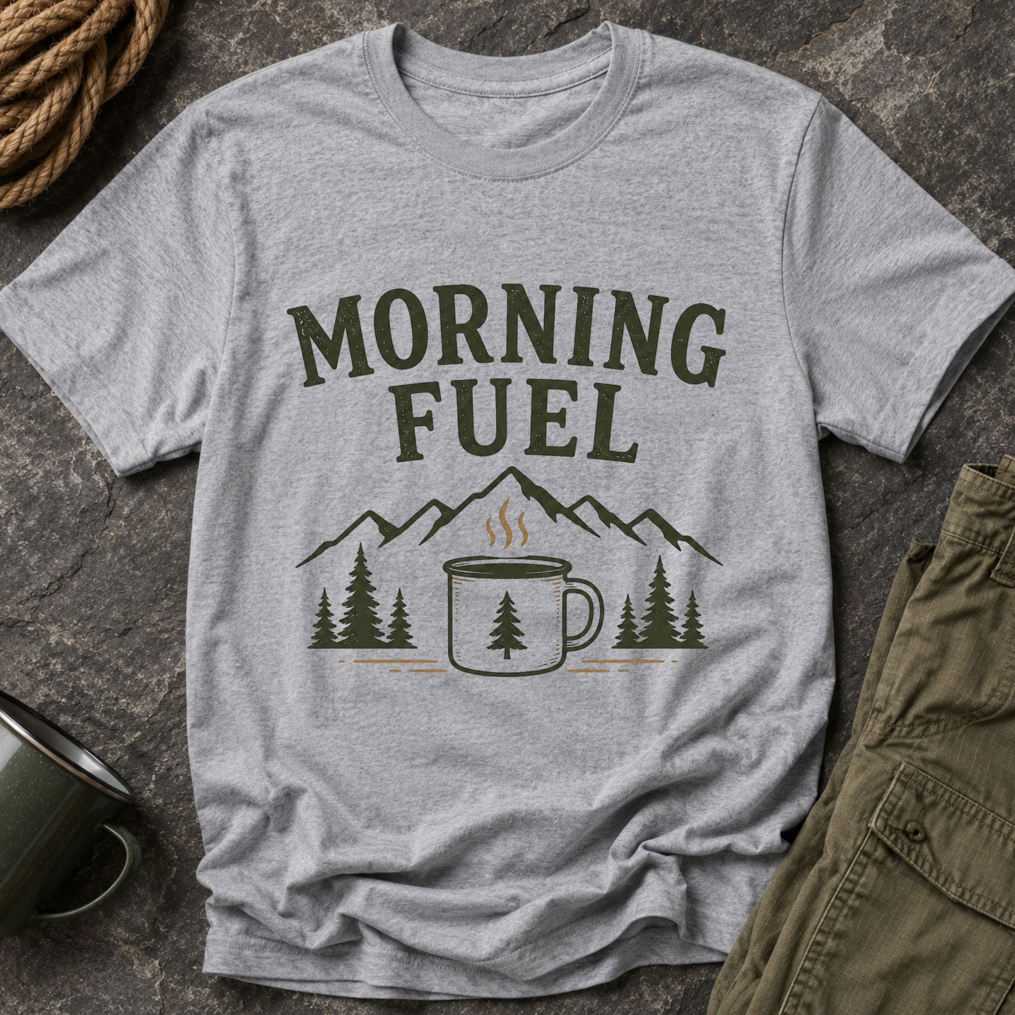 Morning Fuel Camp Coffee T‑Shirt