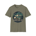 Alaska Camp Life T-Shirt — Northern Lights Mountain Camping Tee