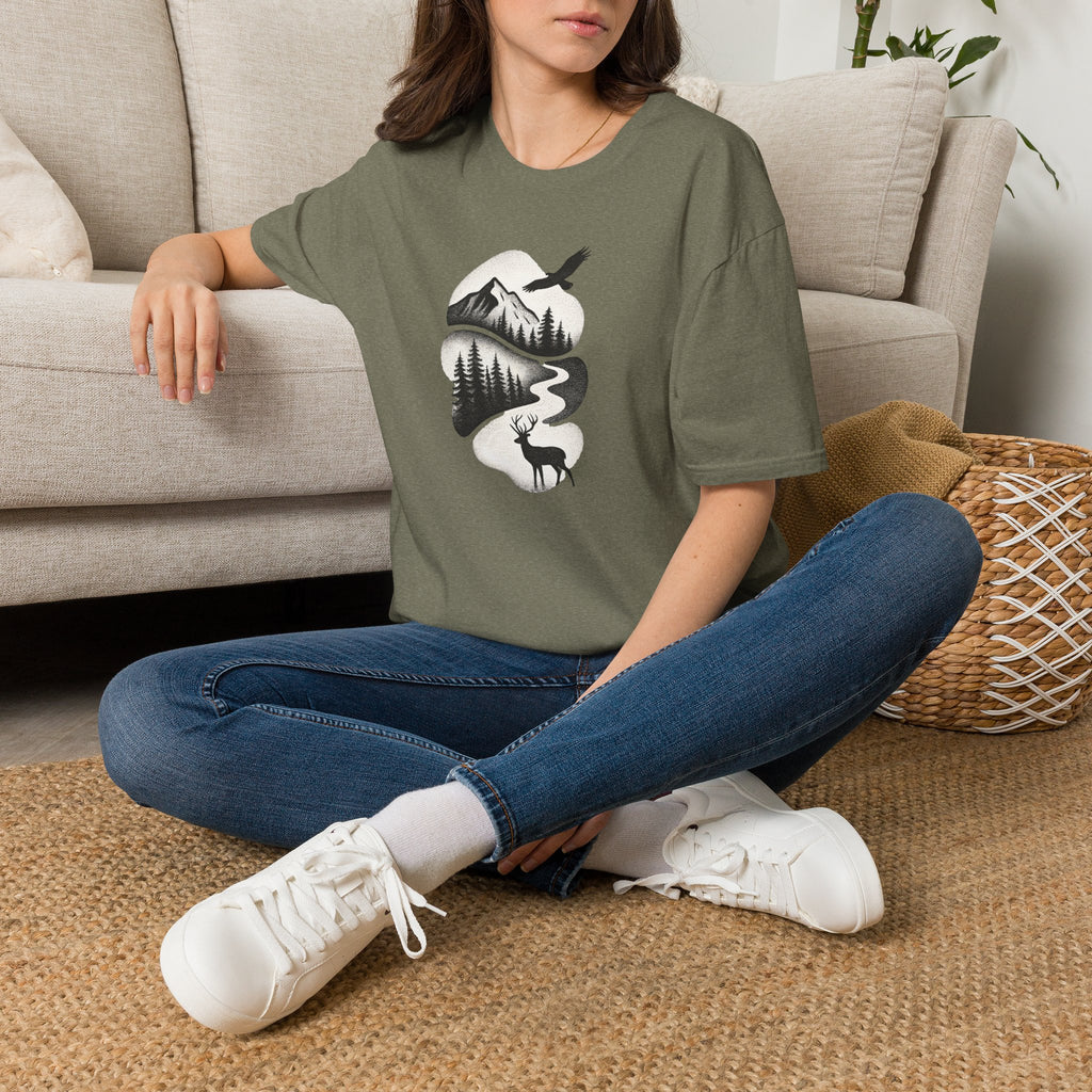 Deer in Mountain Landscape T-Shirt