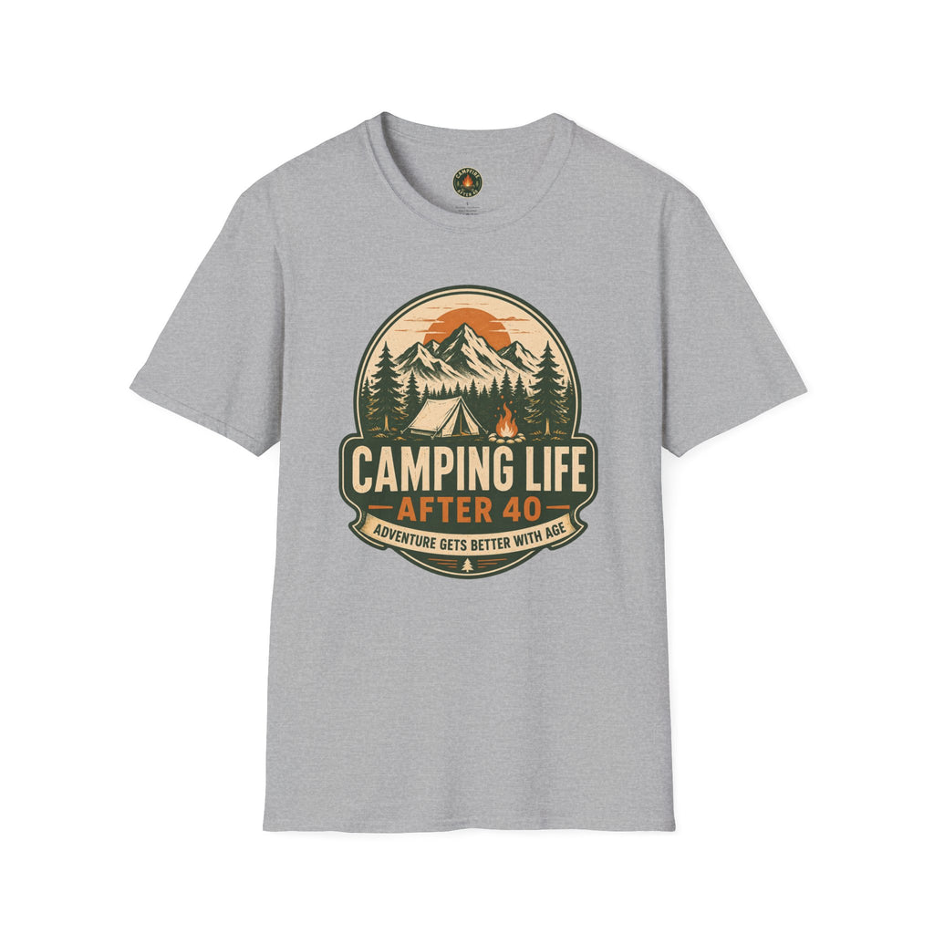 Camping Life T-Shirt — "Camping Life After 40" Vintage Mountain Camping Tee