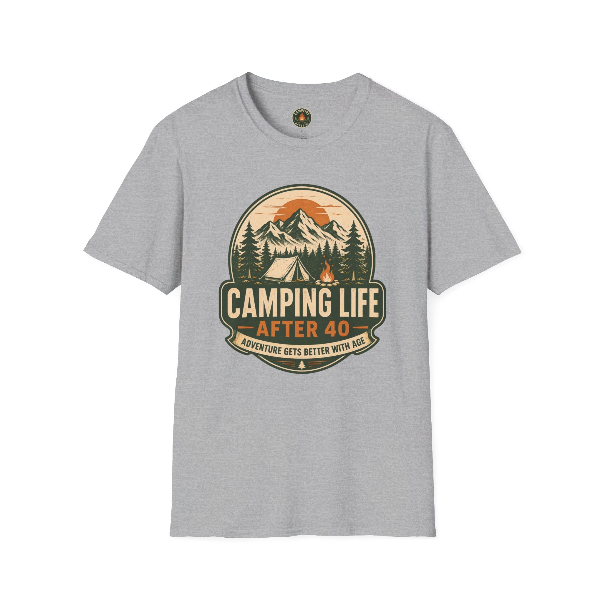 Camping Life T-Shirt — "Camping Life After 40" Vintage Mountain Camping Tee