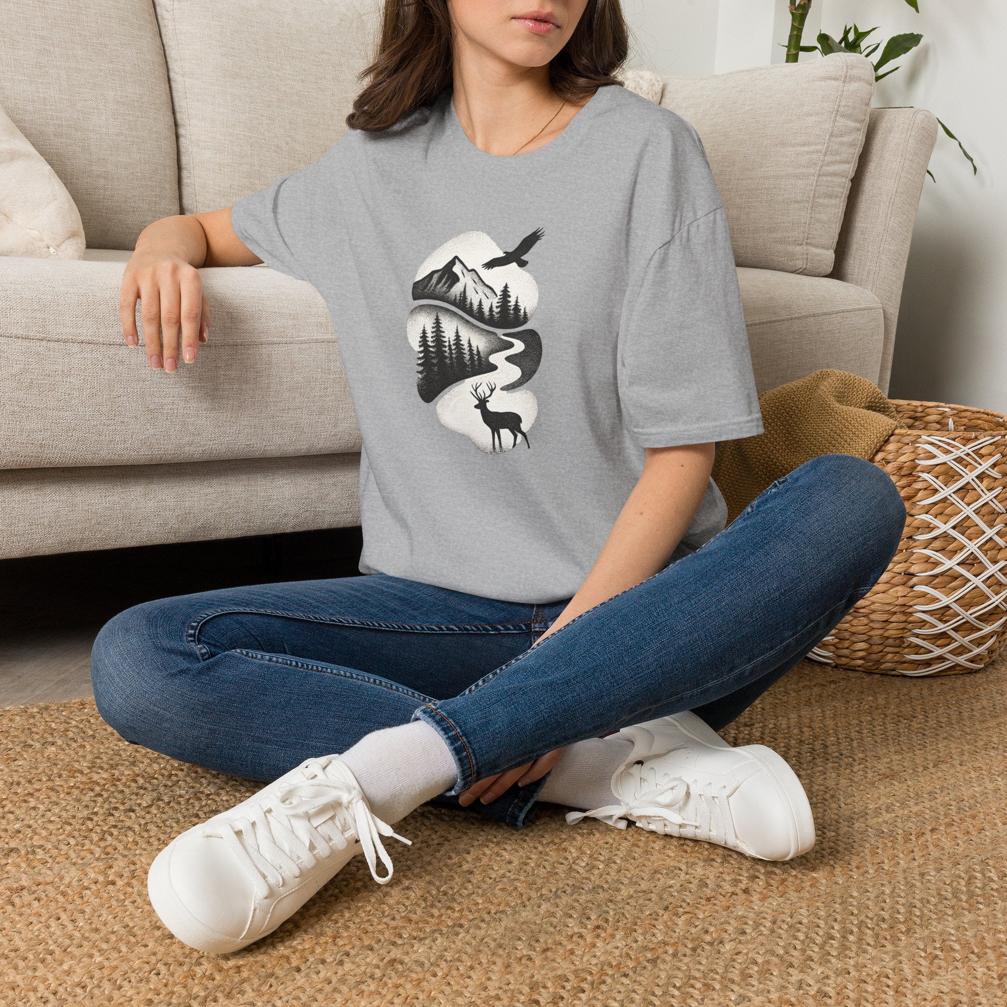 Deer in Mountain Landscape T-Shirt