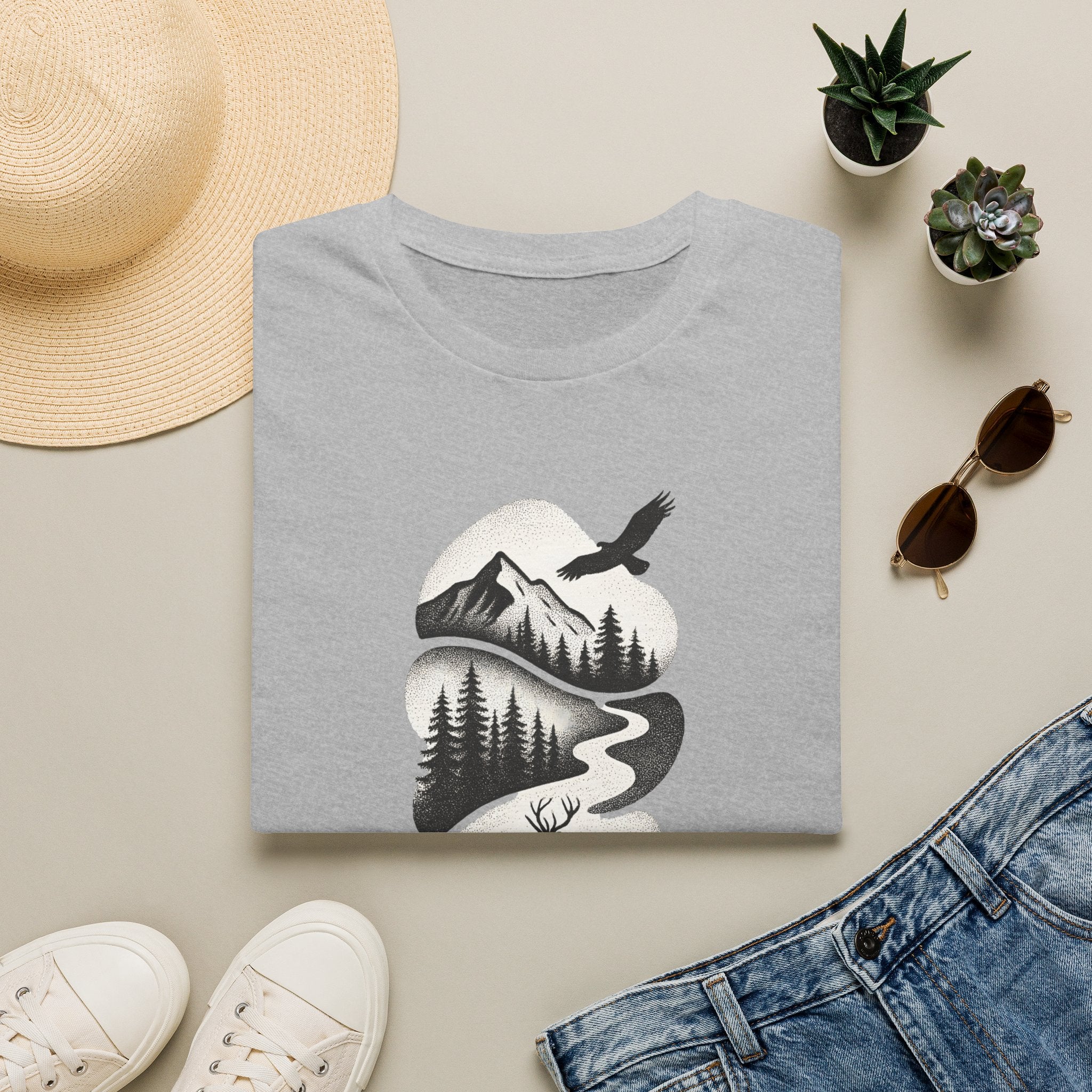 Deer in Mountain Landscape T-Shirt