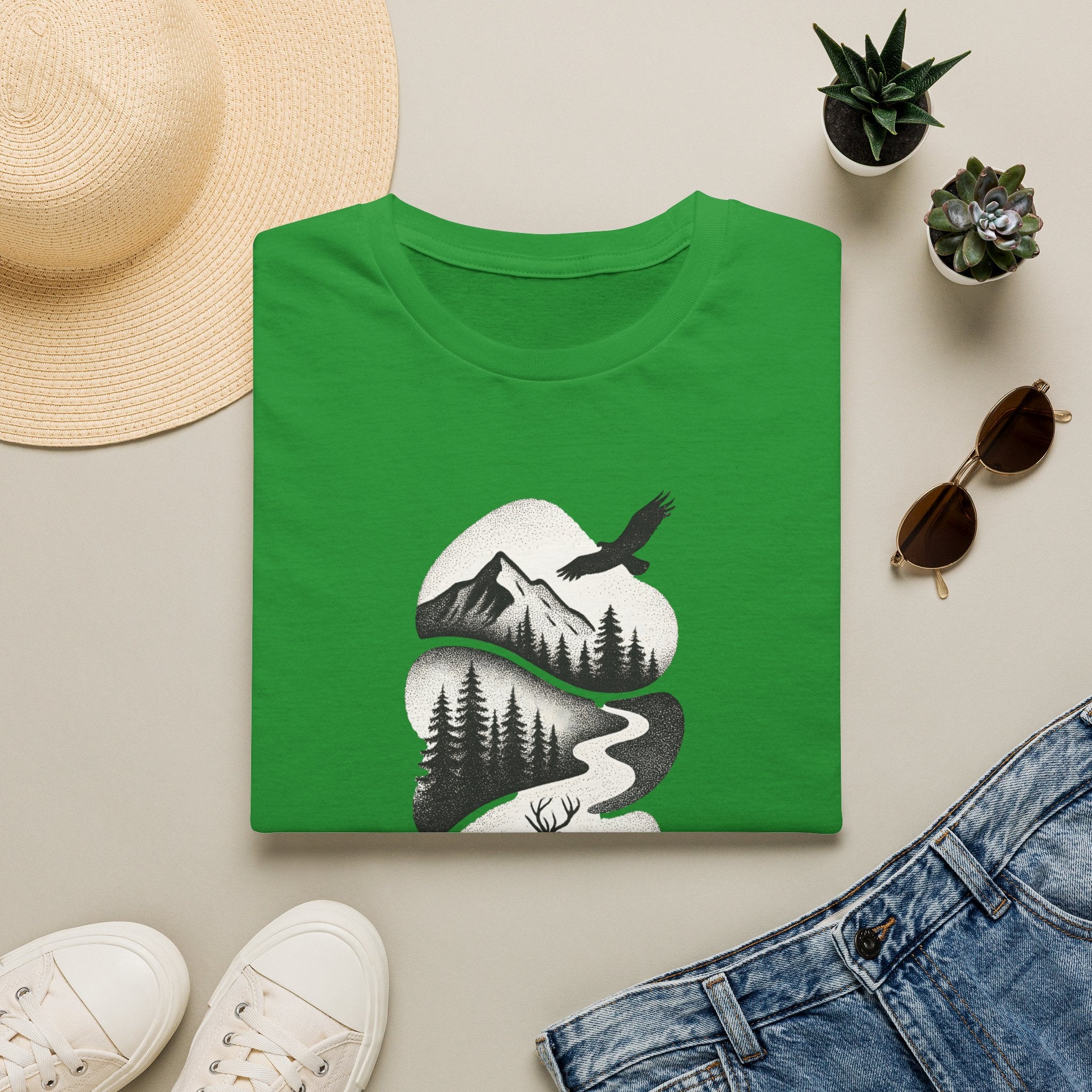 Deer in Mountain Landscape T-Shirt