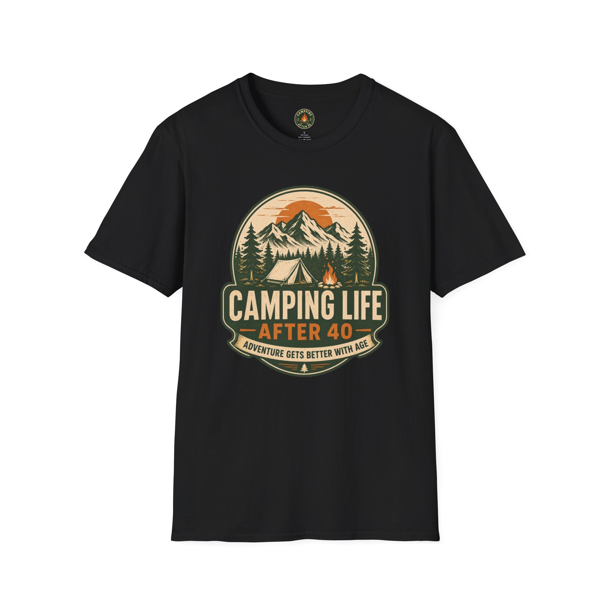 Camping Life T-Shirt — "Camping Life After 40" Vintage Mountain Camping Tee