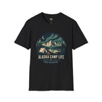 Alaska Camp Life T-Shirt — Northern Lights Mountain Camping Tee
