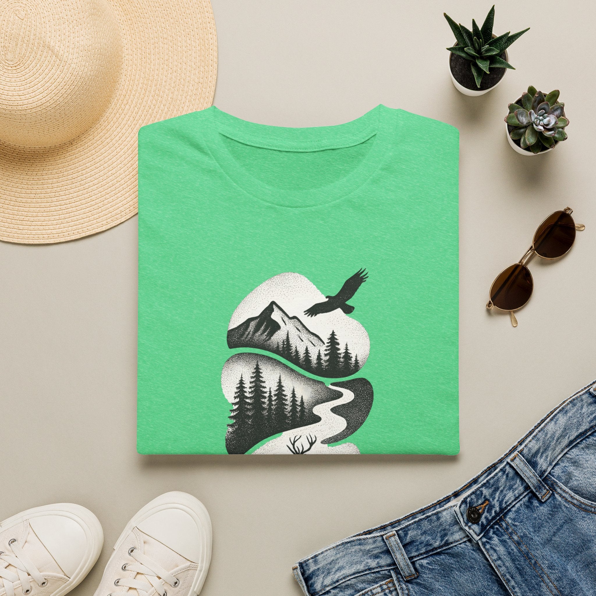 Deer in Mountain Landscape T-Shirt