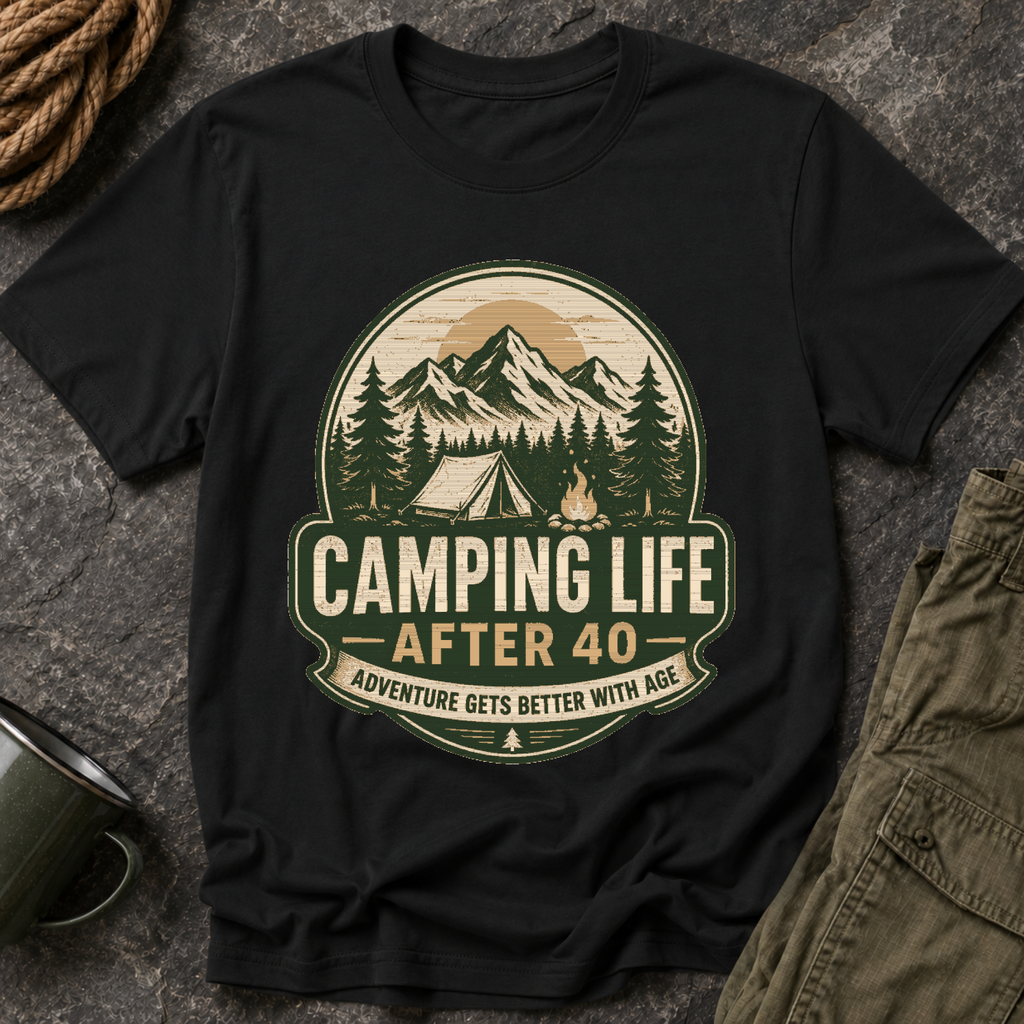 Camping Life After 40 Vintage Camping T-Shirt