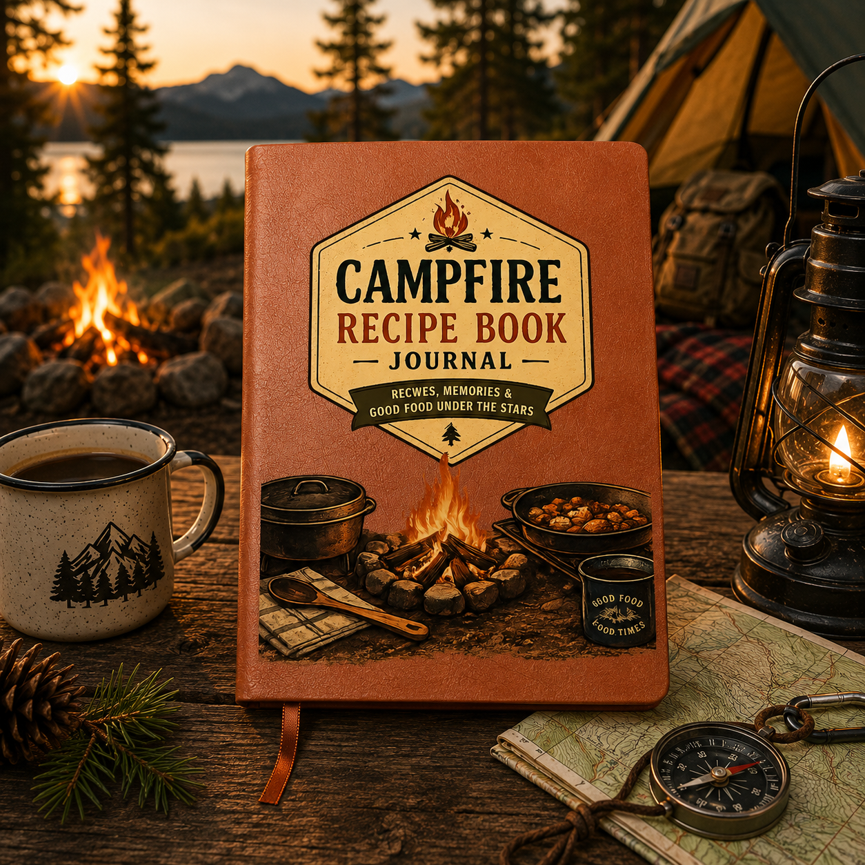Campfire Recipe Book Journal