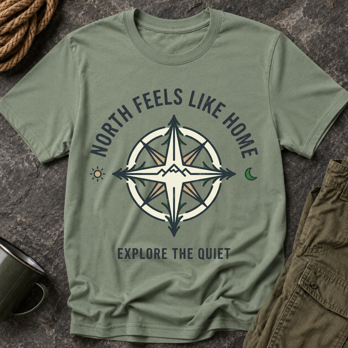 North Feels Like Home Compass T-Shirt