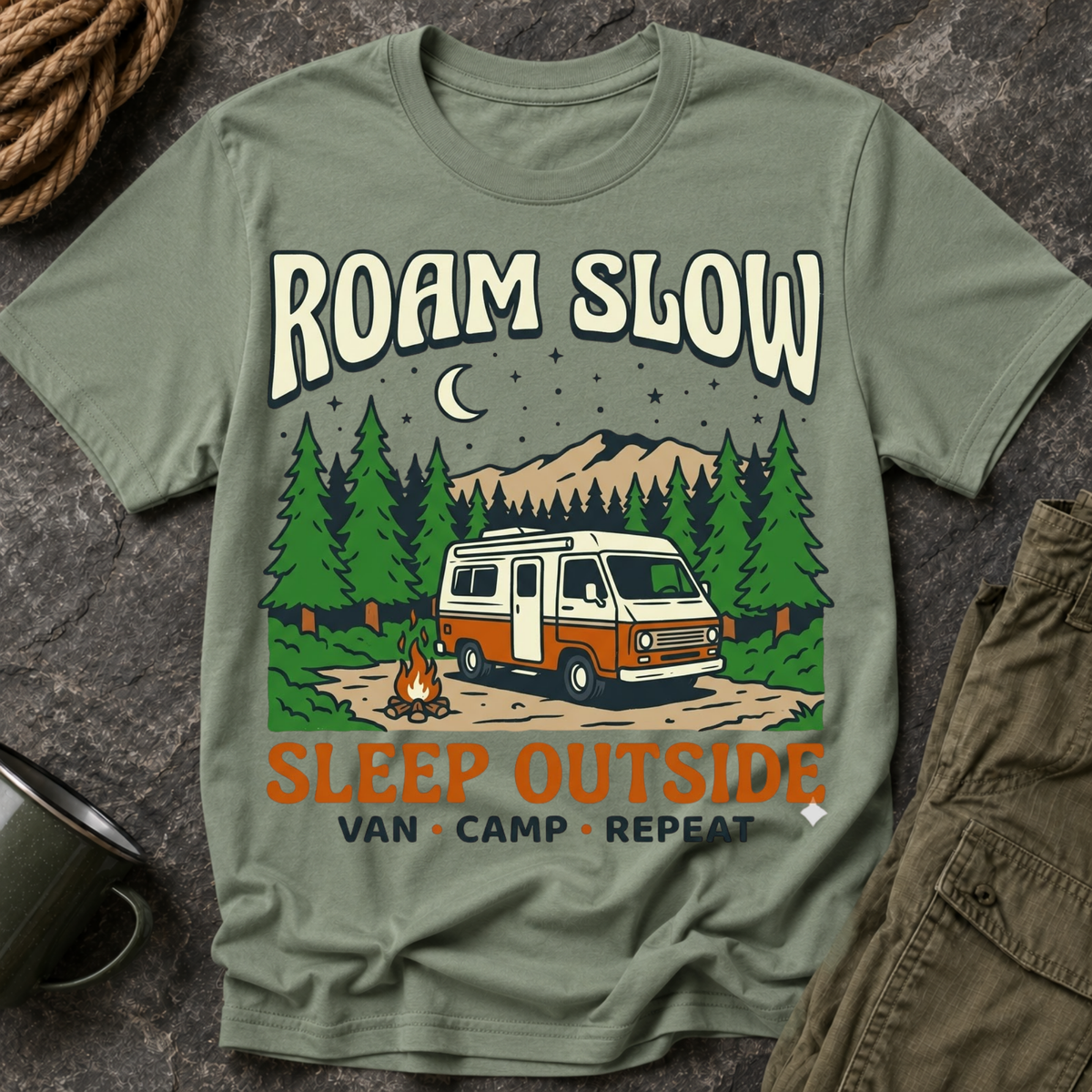 Roam Slow Camper T‑Shirt