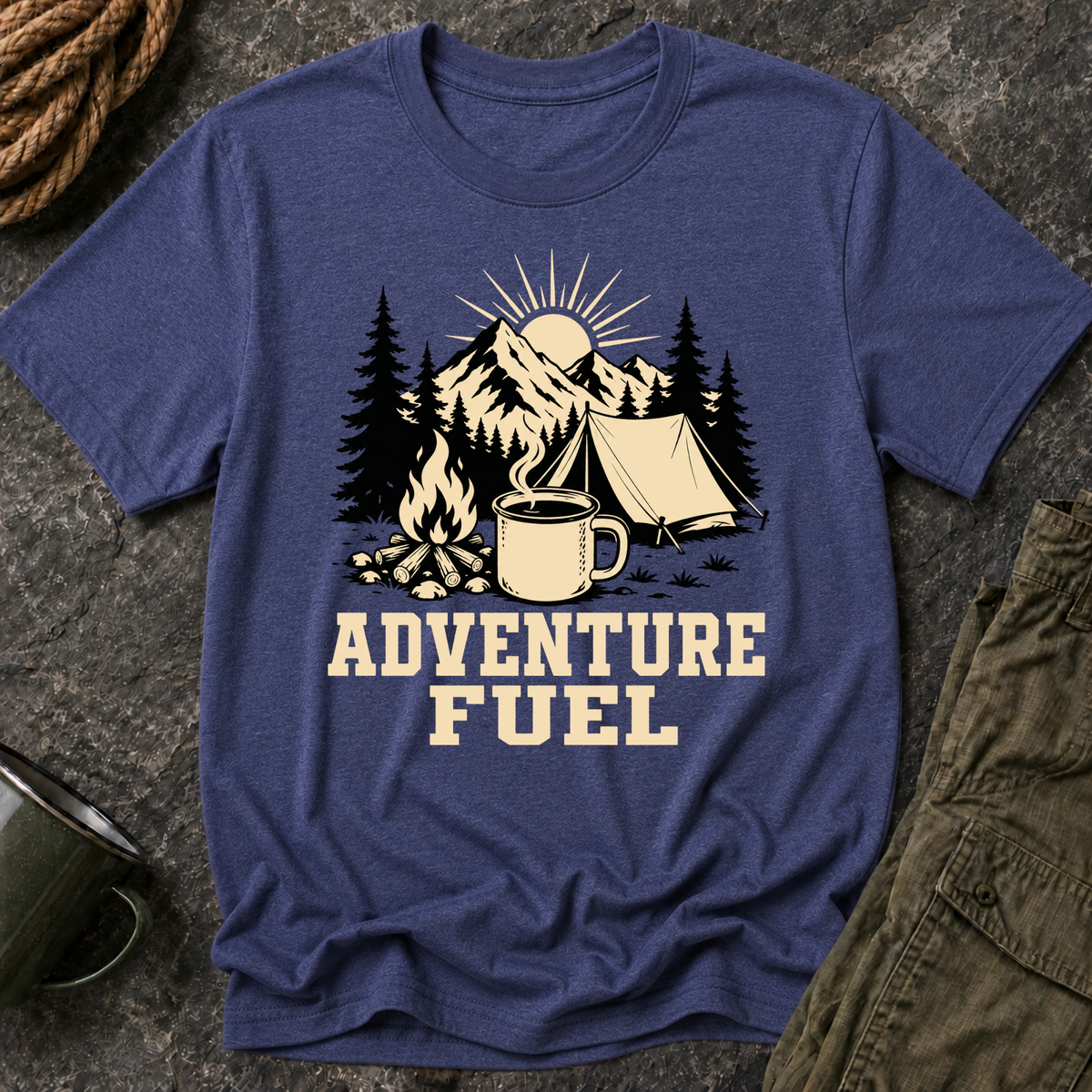 Adventure Fuel Camping  Coffee T-Shirt