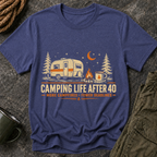 Camping Life After 40 T-Shirt — Retro Camper RV Camping Graphic Tee