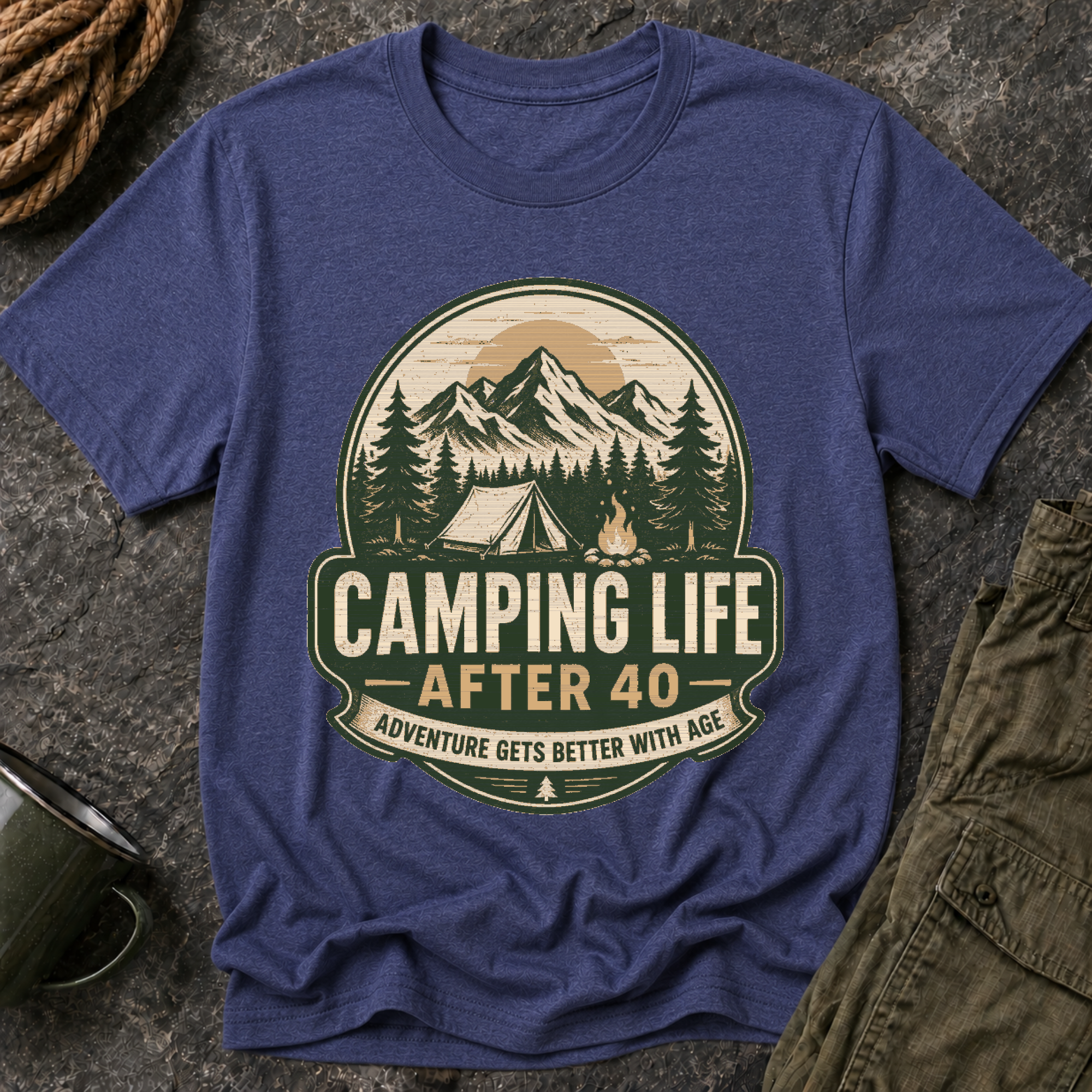 Camping Life After 40 Vintage Camping T-Shirt