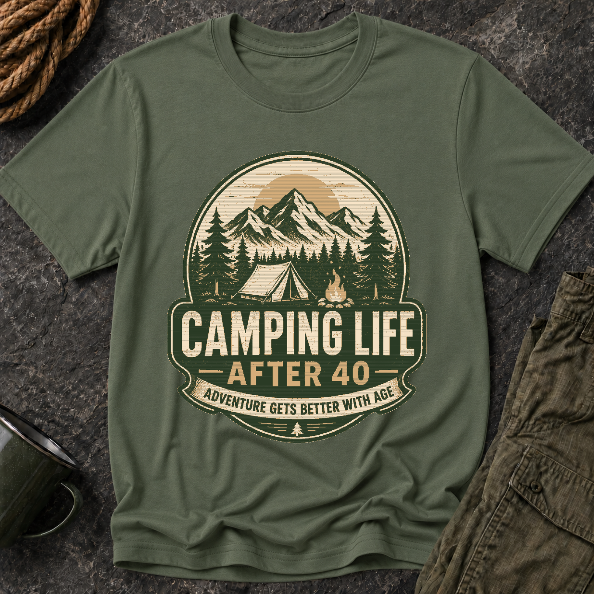 Camping Life After 40 Vintage Camping T-Shirt