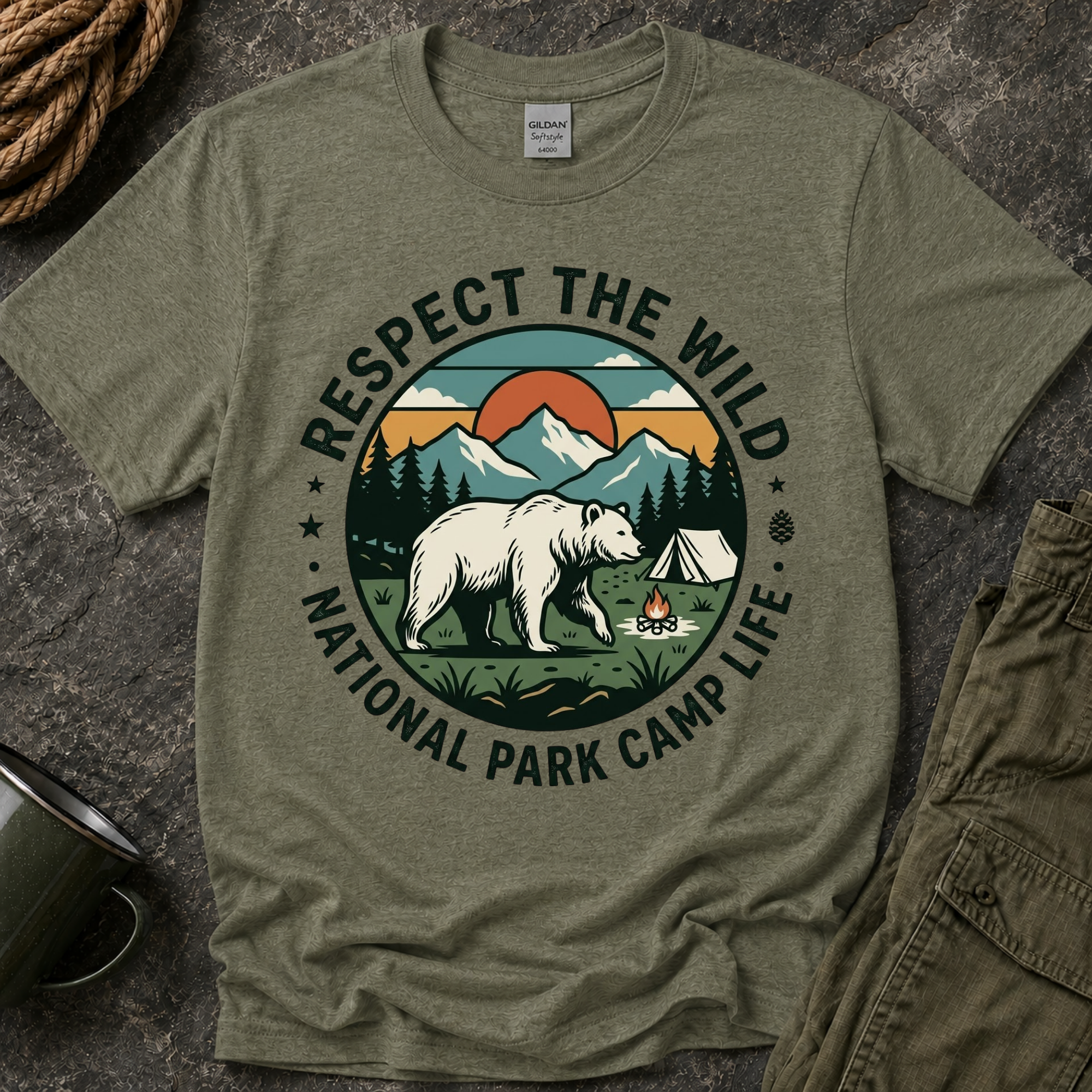 Respect The Wild Bear T-Shirt after 40
