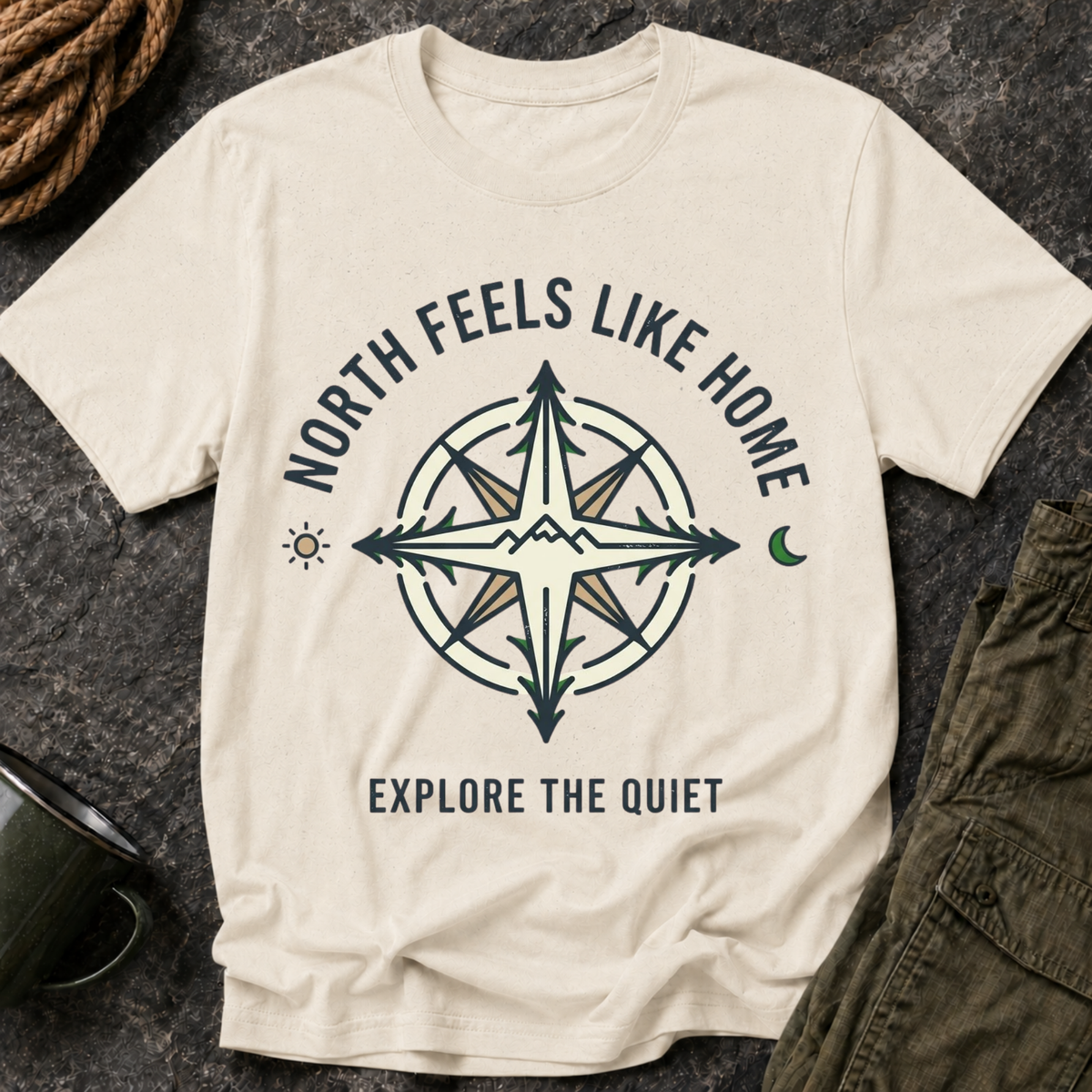 North Feels Like Home Compass T-Shirt