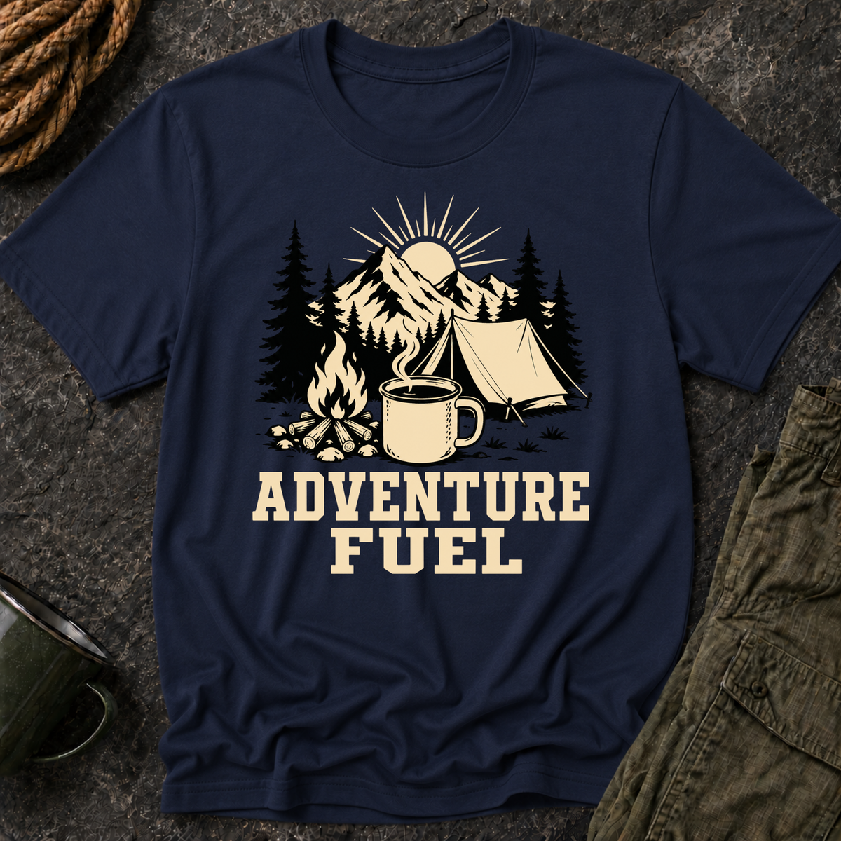 Adventure Fuel Camping  Coffee T-Shirt