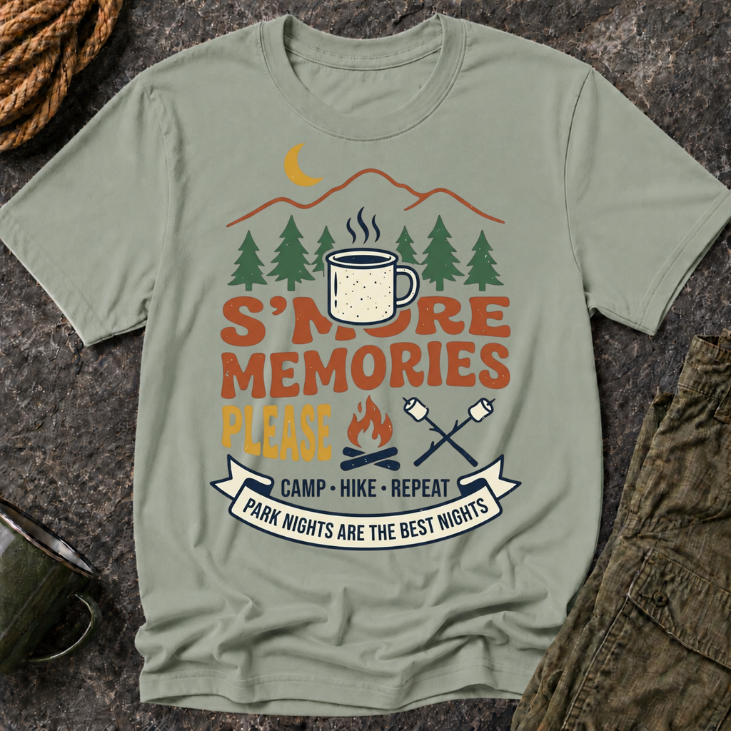 S'more Memories Camping T-Shirt — Retro Campfire Graphic Tee