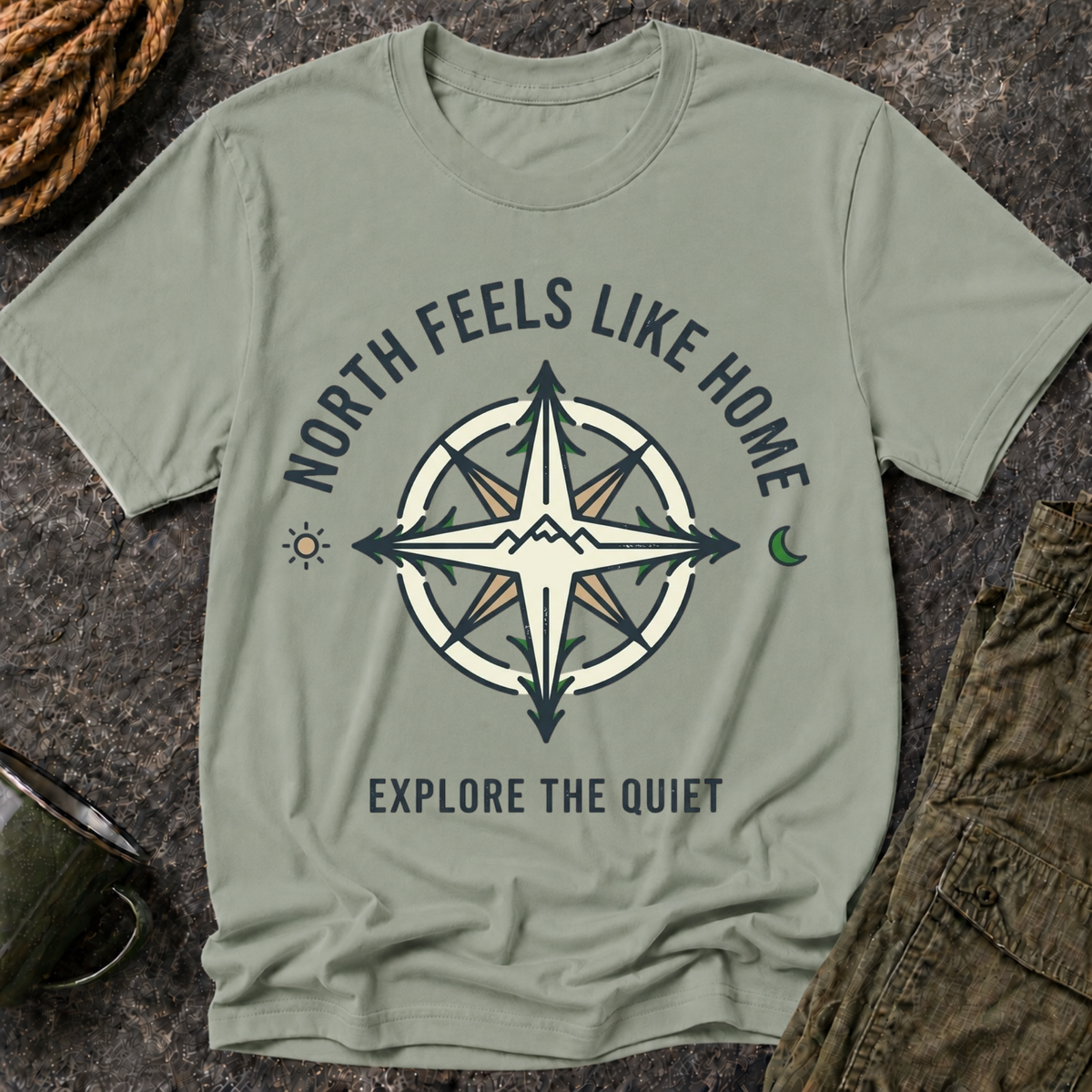 North Feels Like Home Compass T-Shirt