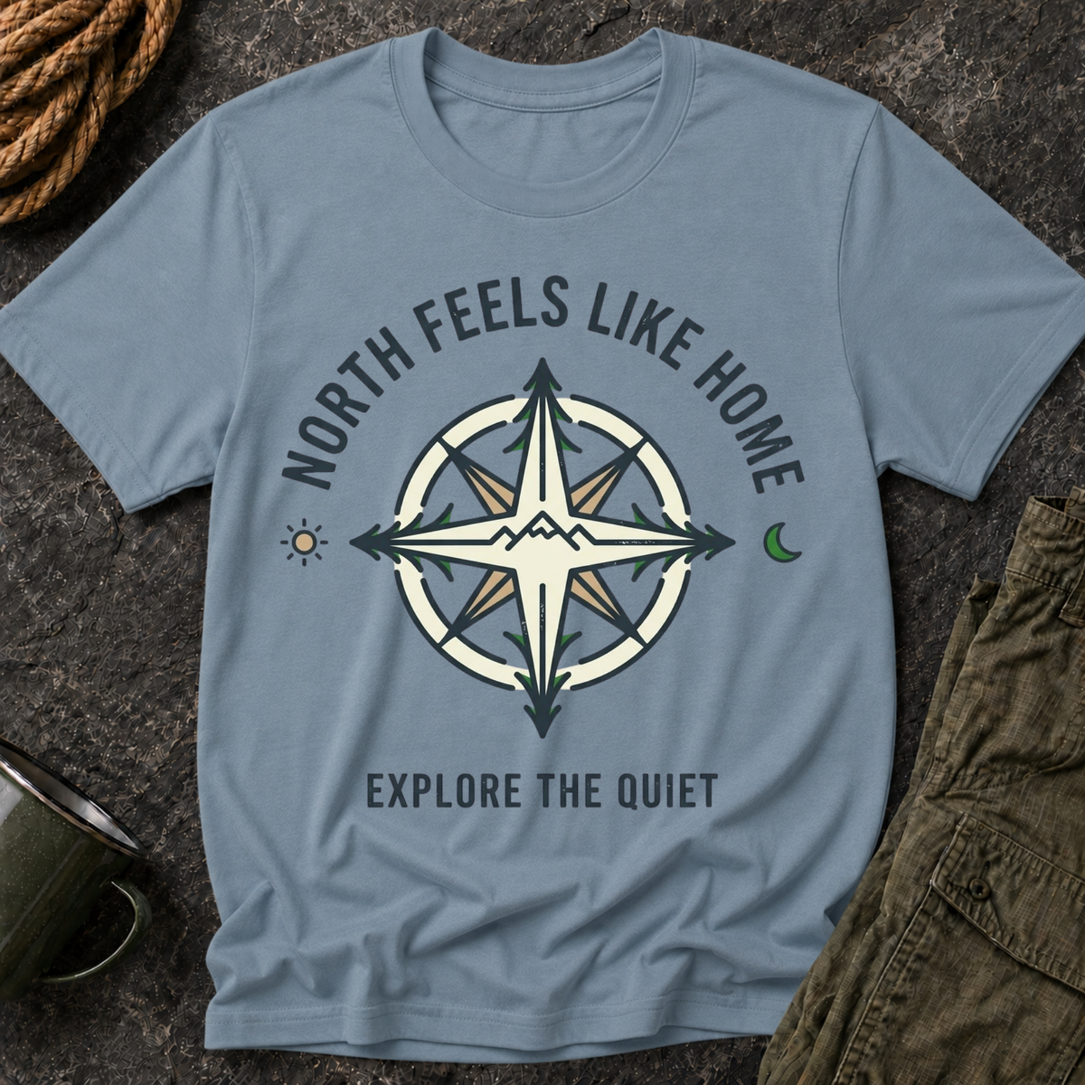 North Feels Like Home Compass T-Shirt