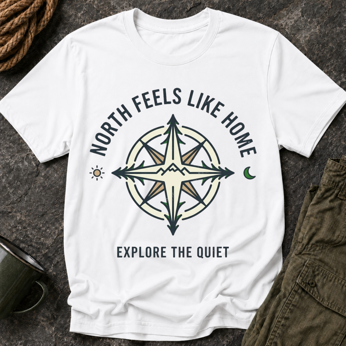 North Feels Like Home Compass T-Shirt